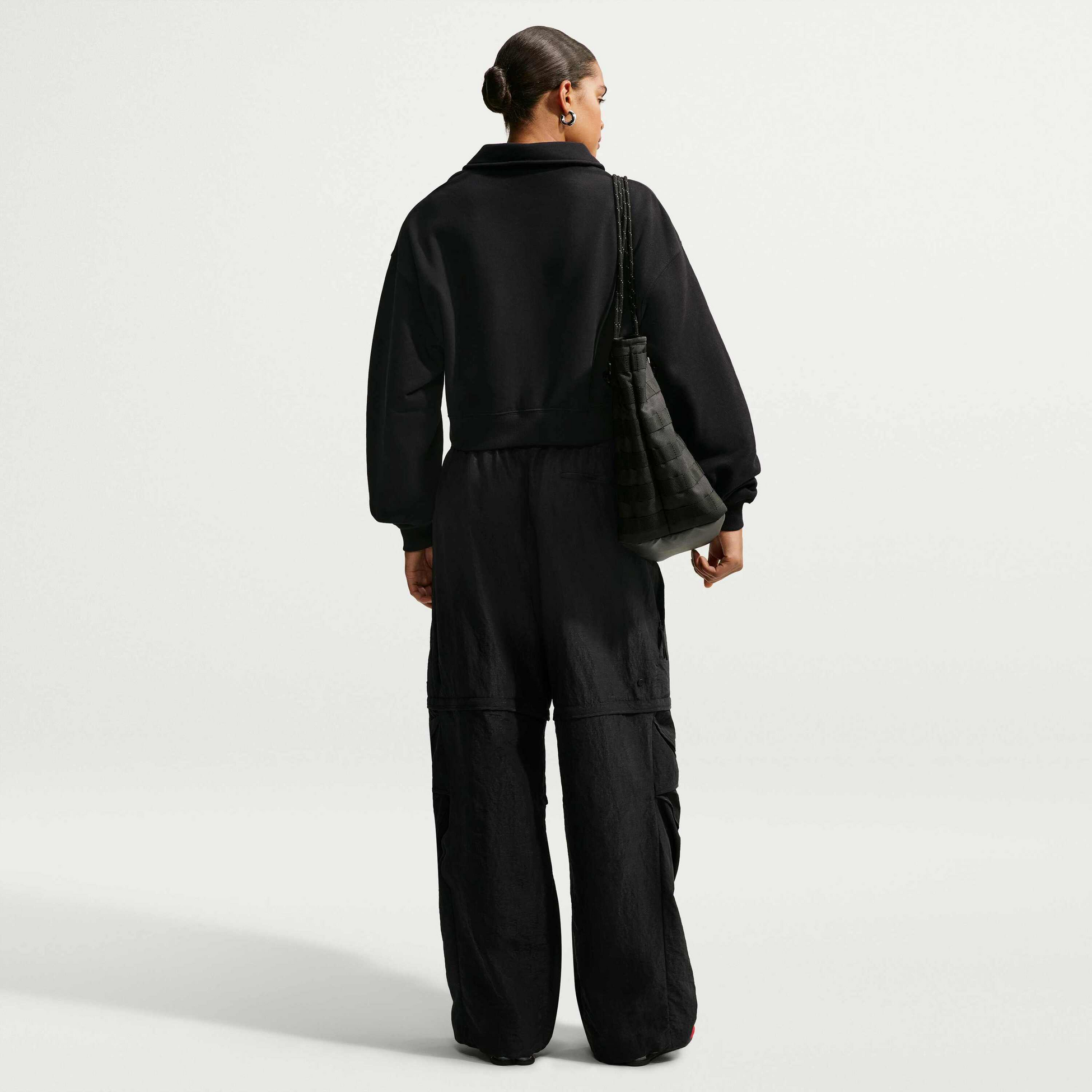 NIKE, Women's Oversized Cropped Polo Studio Fleece Medium Weight