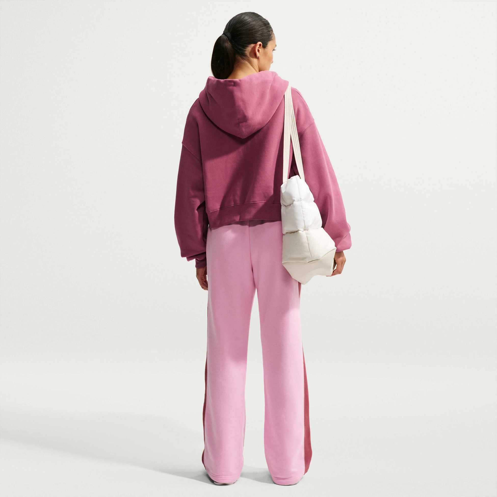 NIKE, Women's Oversized Full-zip Cropped Hoodie Studio Fleece Medium Weight