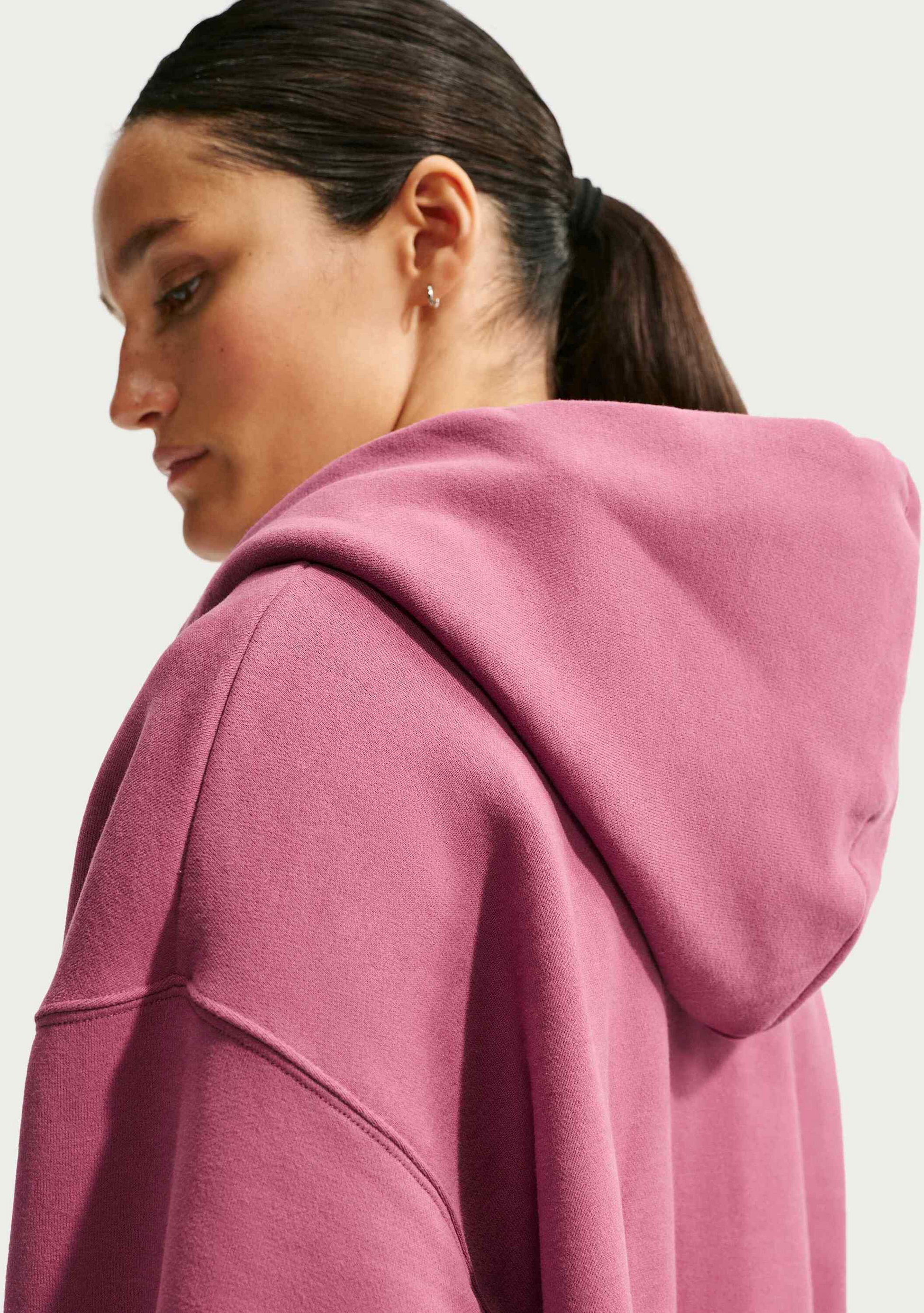 NIKE, Women's Oversized Full-zip Cropped Hoodie Studio Fleece Medium Weight