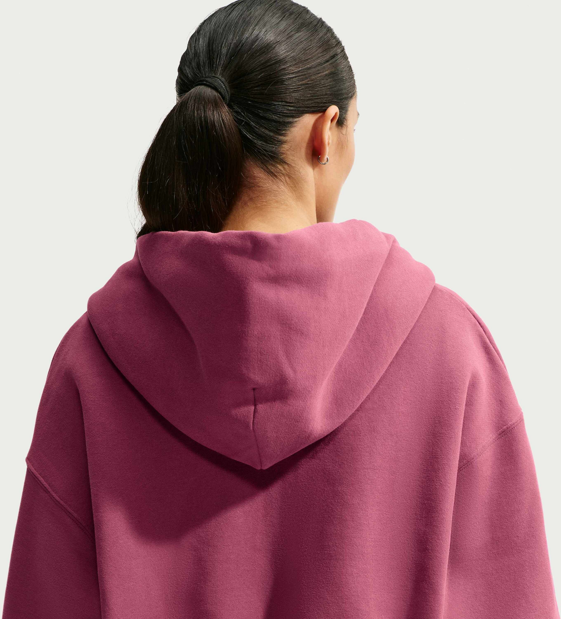 NIKE, Women's Oversized Full-zip Cropped Hoodie Studio Fleece Medium Weight