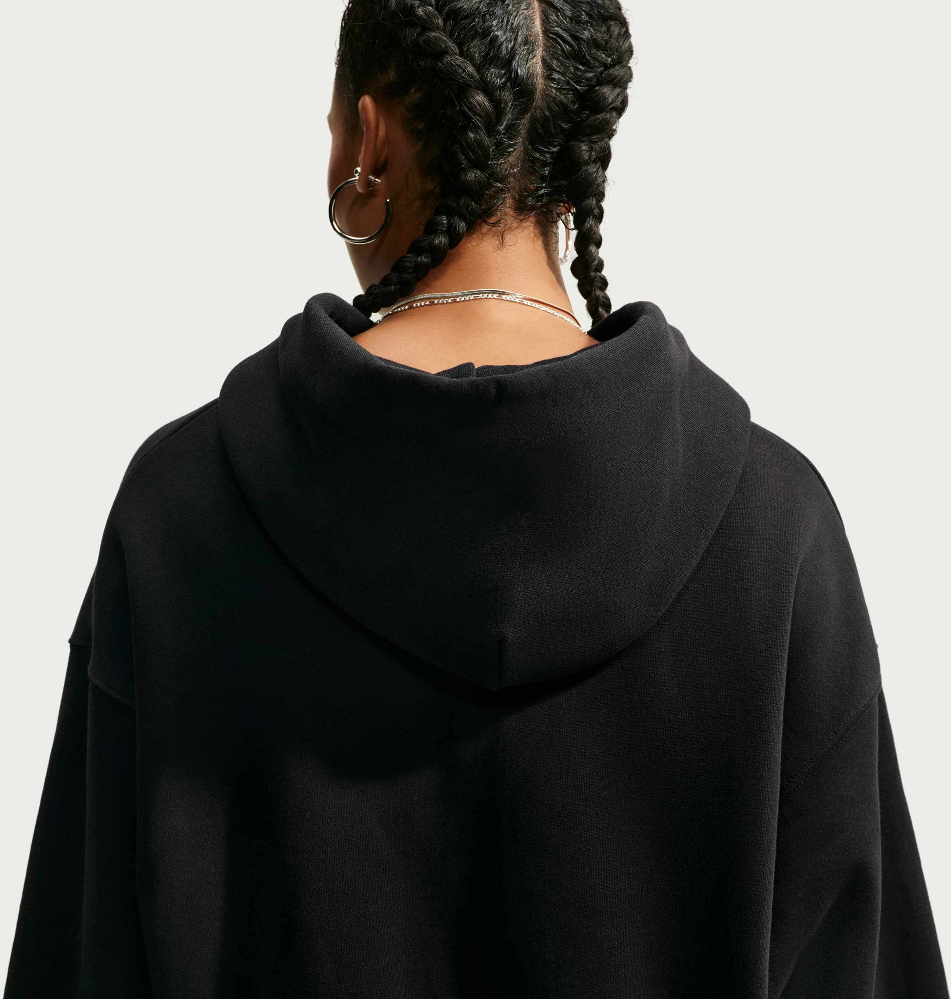 NIKE, Women's Oversized Full-zip Cropped Hoodie Studio Fleece Medium Weight