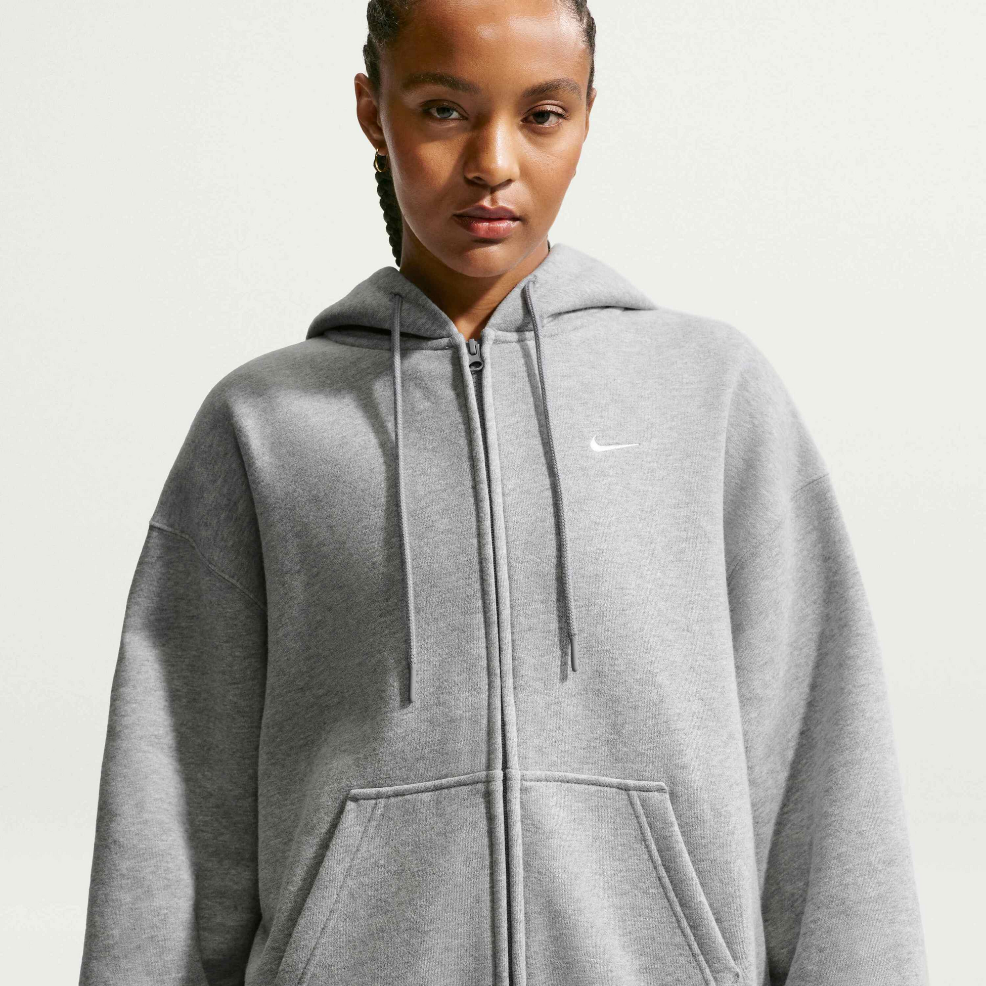 NIKE, Women's Oversized Full-zip Hoodie Studio Fleece Medium Weight