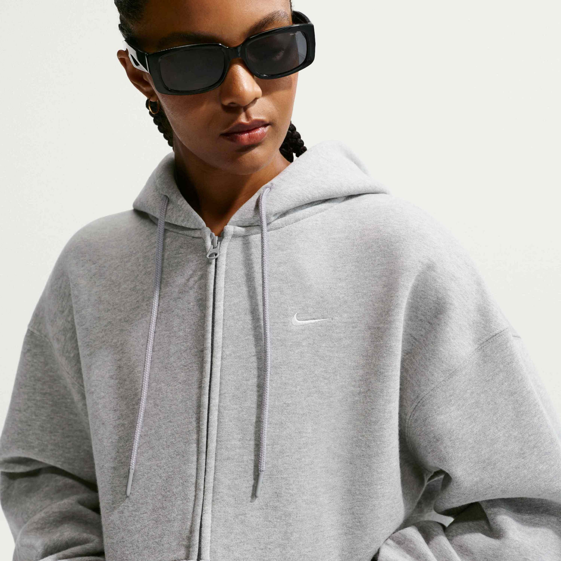 NIKE, Women's Oversized Full-zip Hoodie Studio Fleece Medium Weight