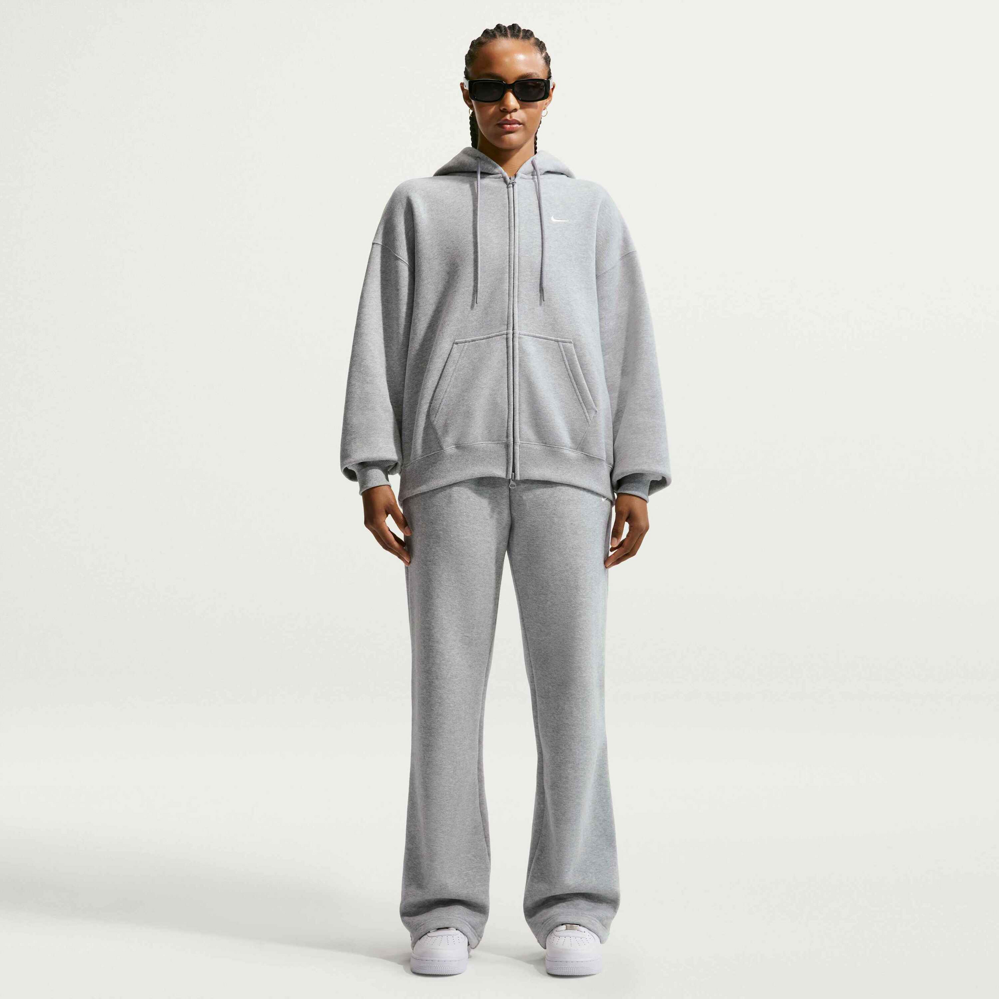 NIKE, Women's Oversized Full-zip Hoodie Studio Fleece Medium Weight