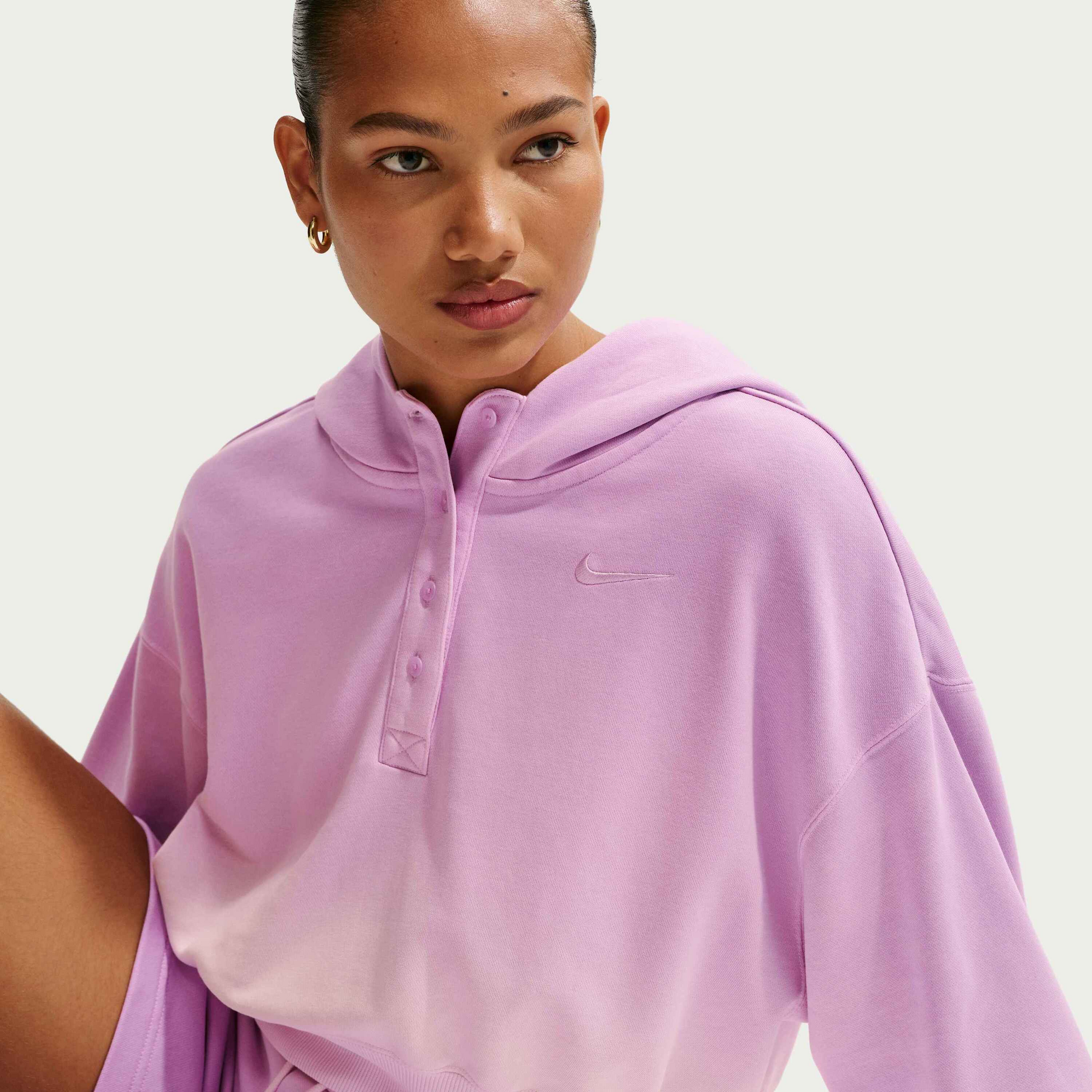 NIKE, Women's Oversized Henley Hoodie Sportswear Phoenix Fleece