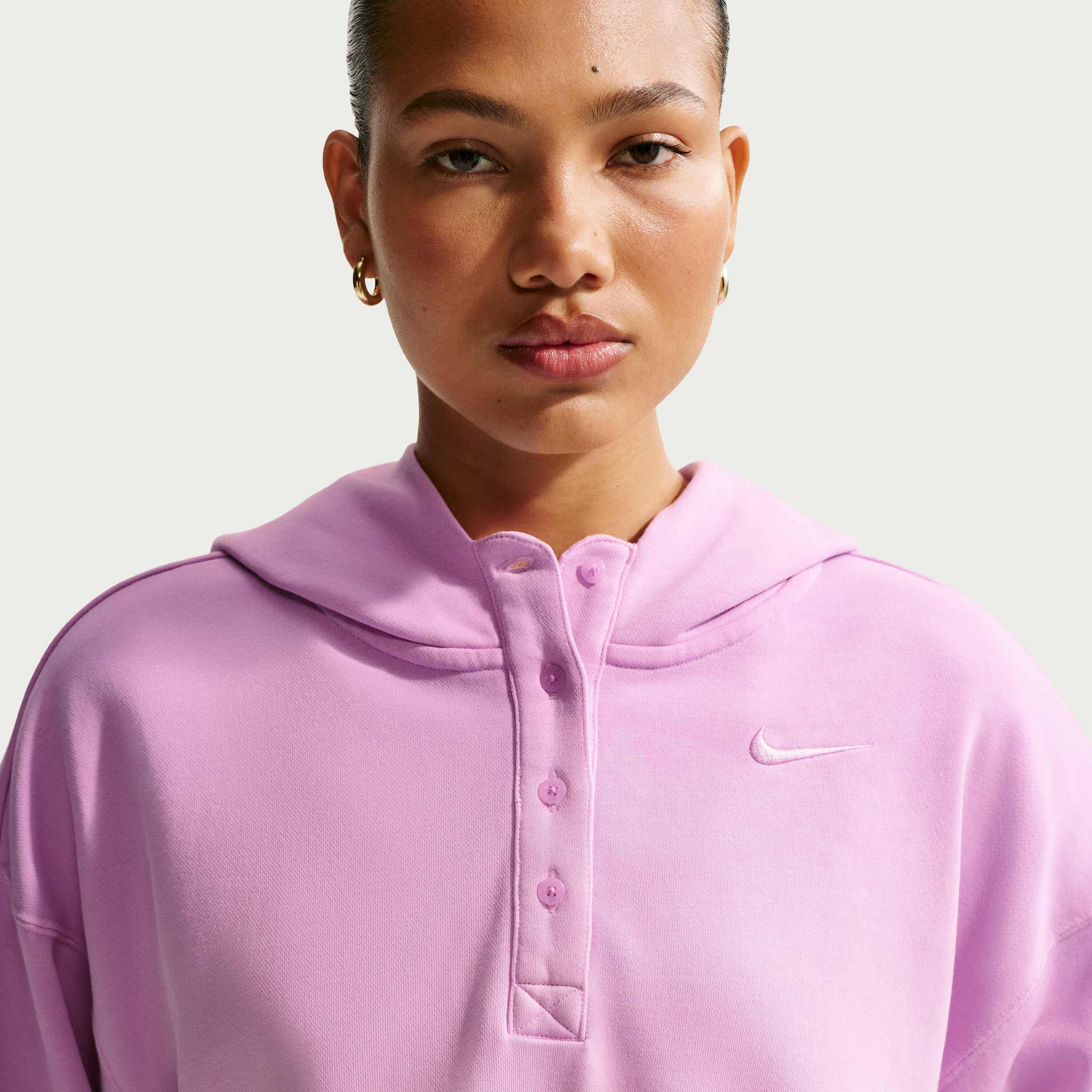 NIKE, Women's Oversized Henley Hoodie Sportswear Phoenix Fleece