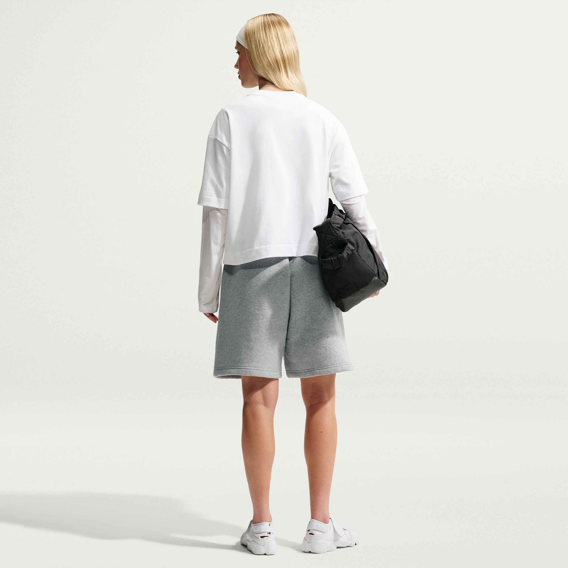 NIKE, Women's Oversized High-rise Shorts Studio Fleece Medium Weight