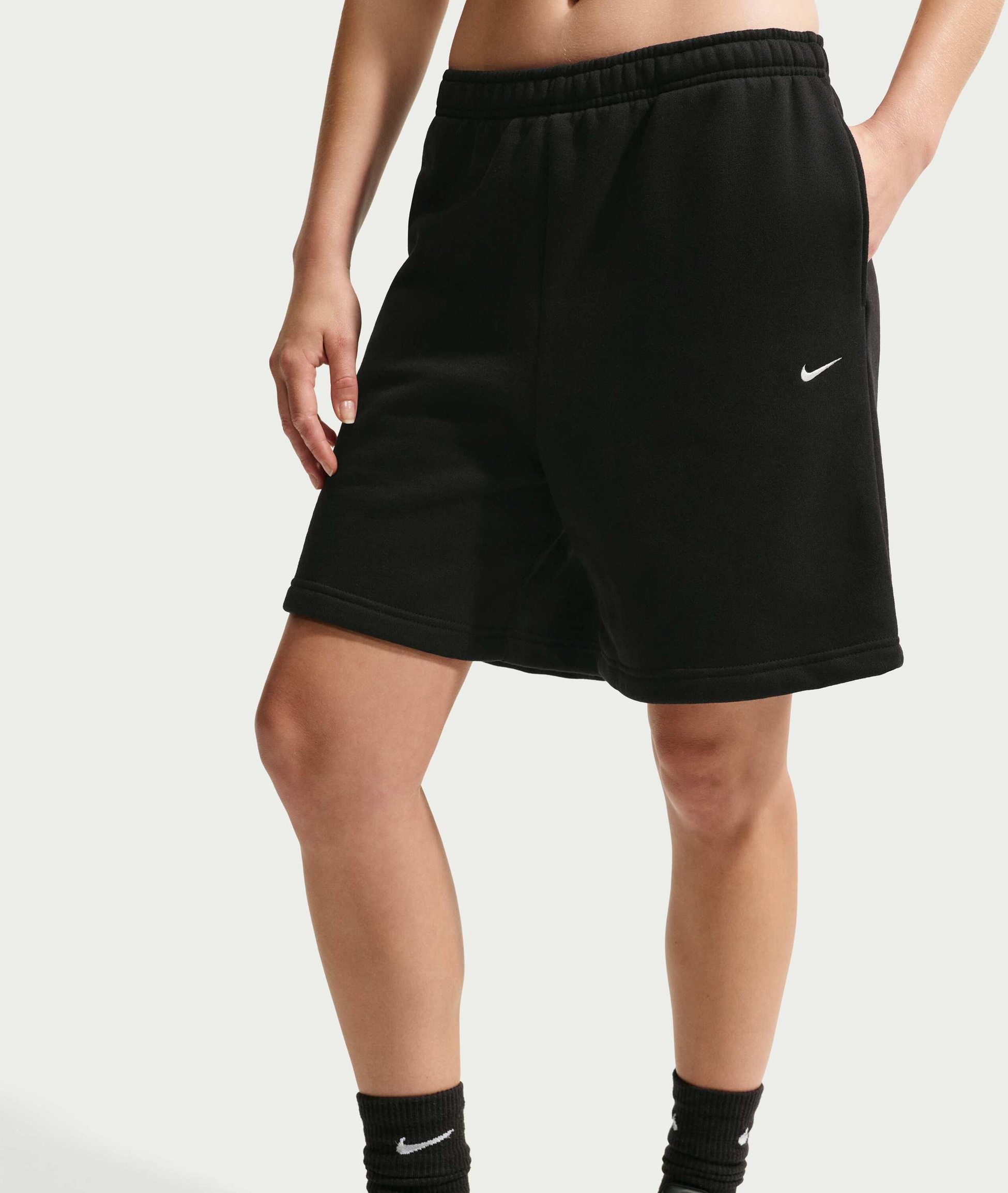 NIKE, Women's Oversized High-rise Shorts Studio Fleece Medium Weight