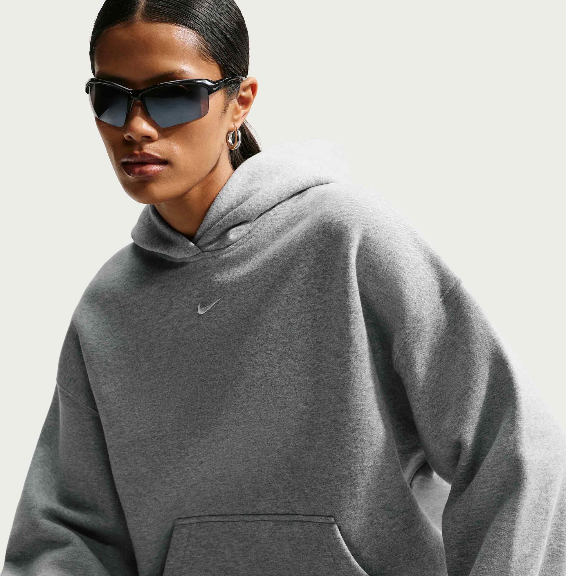 NIKE, Women's Oversized Pullover Hoodie Studio Fleece Medium Weight