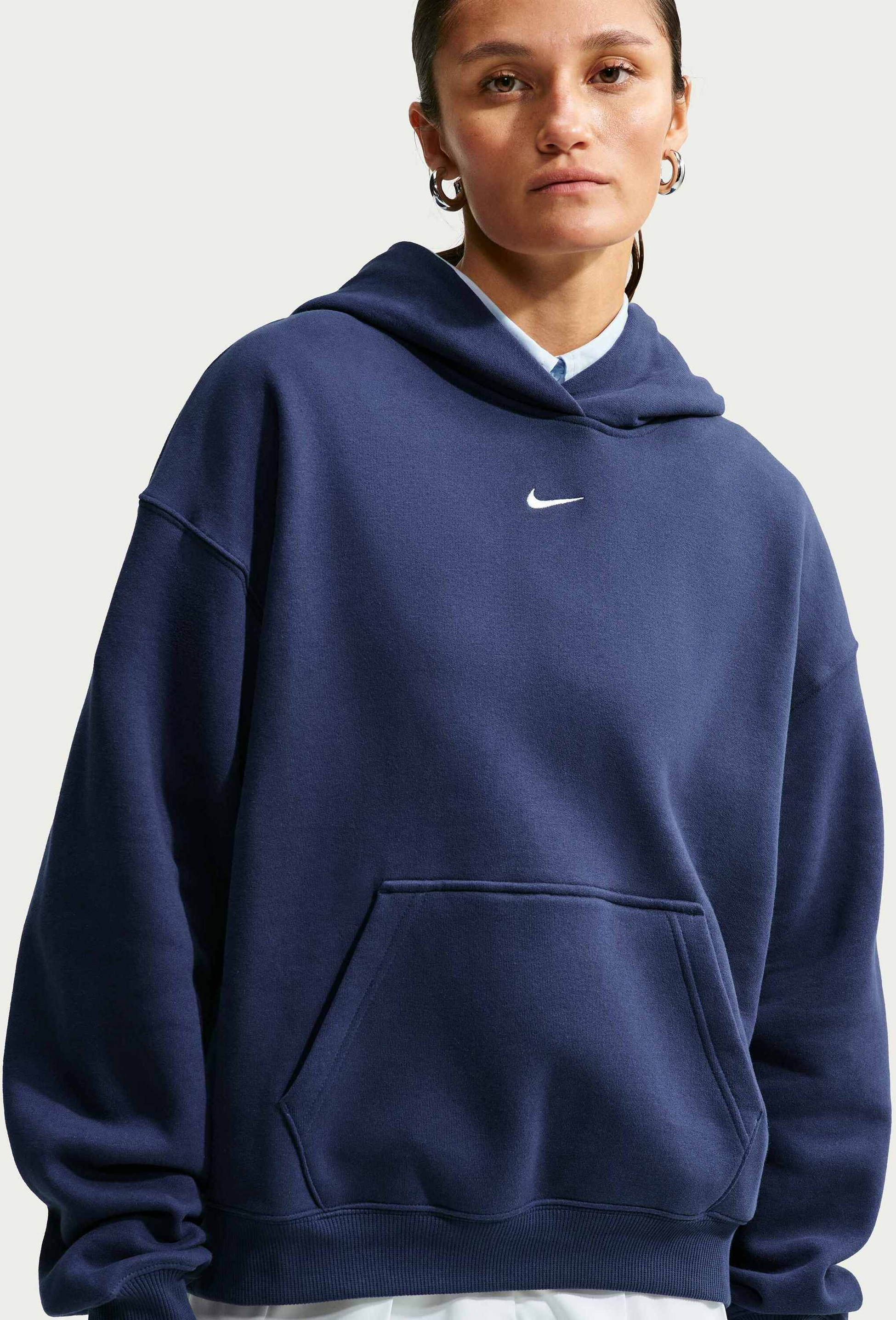 NIKE, Women's Oversized Pullover Hoodie Studio Fleece Medium Weight