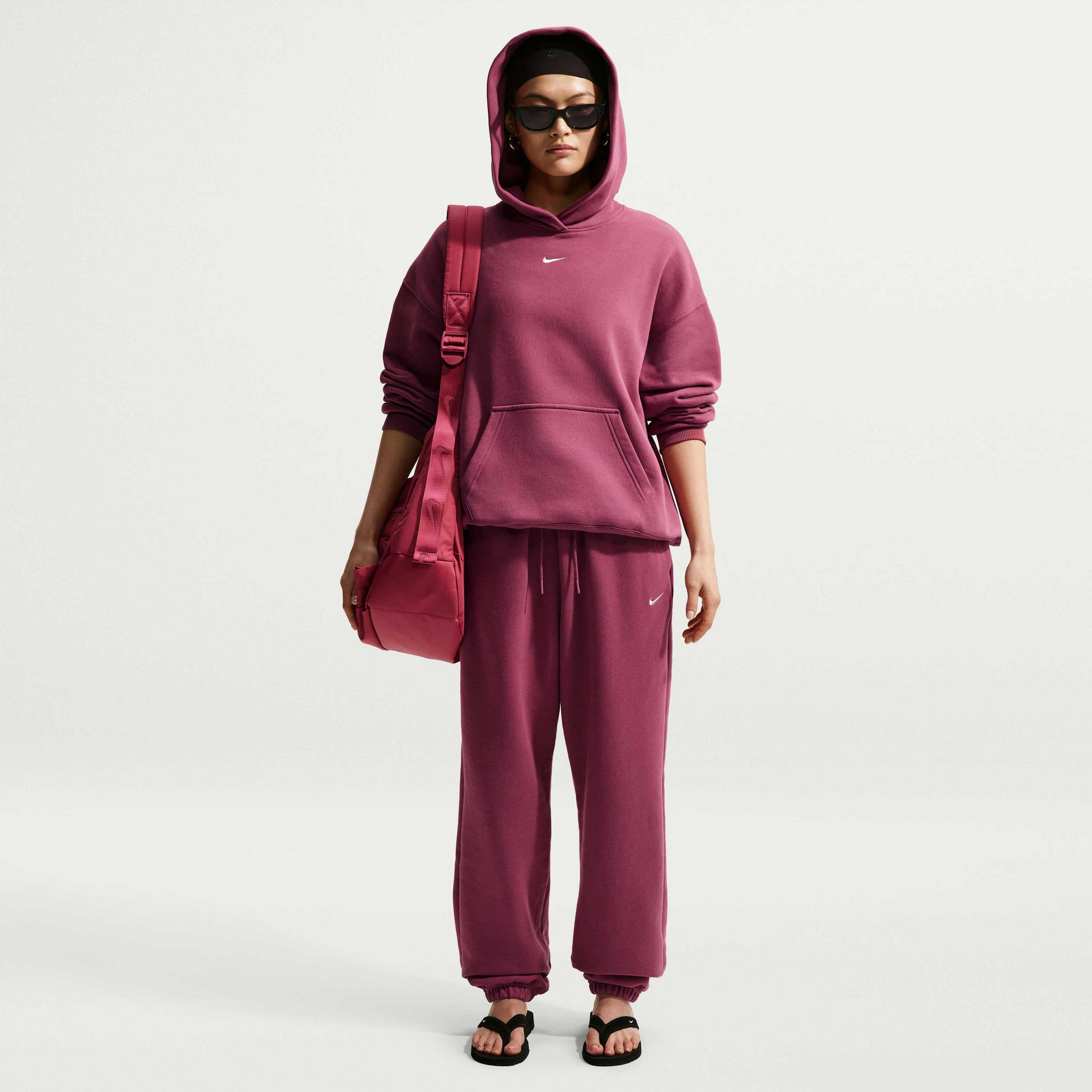NIKE, Women's Oversized Pullover Hoodie Studio Fleece Medium Weight