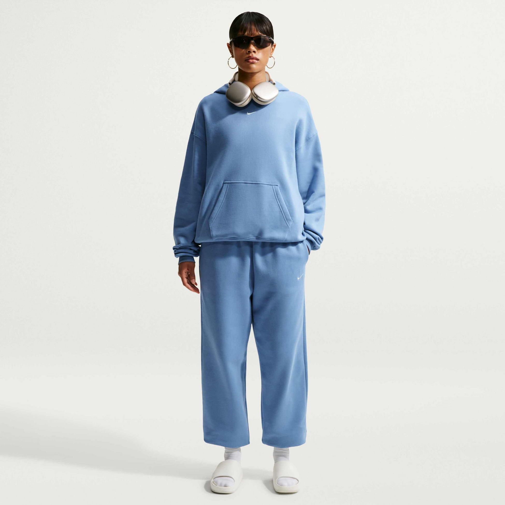 NIKE, Women's Oversized Pullover Hoodie Studio Fleece Medium Weight