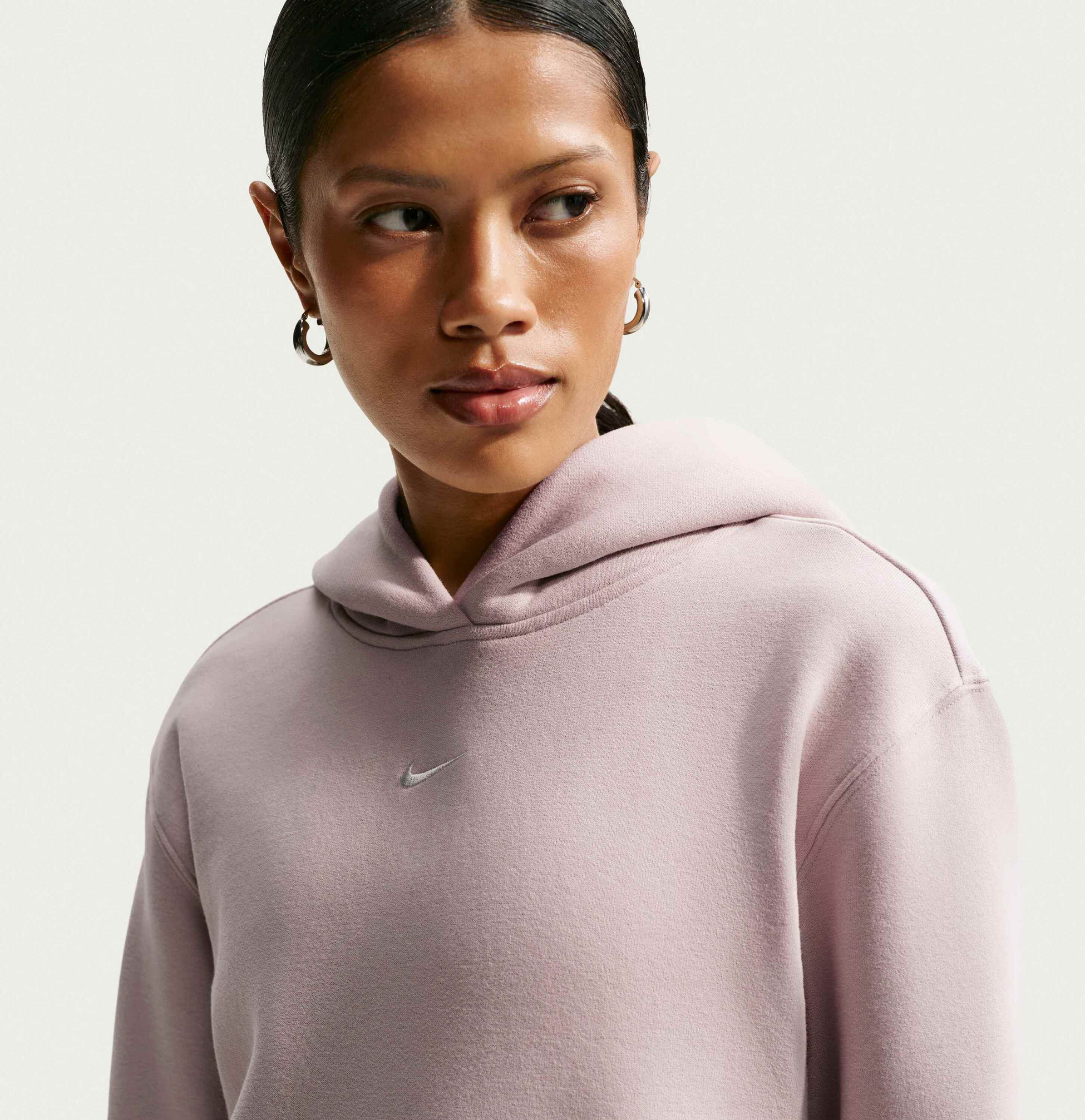NIKE, Women's Pullover Hoodie Studio Fleece Medium Weight