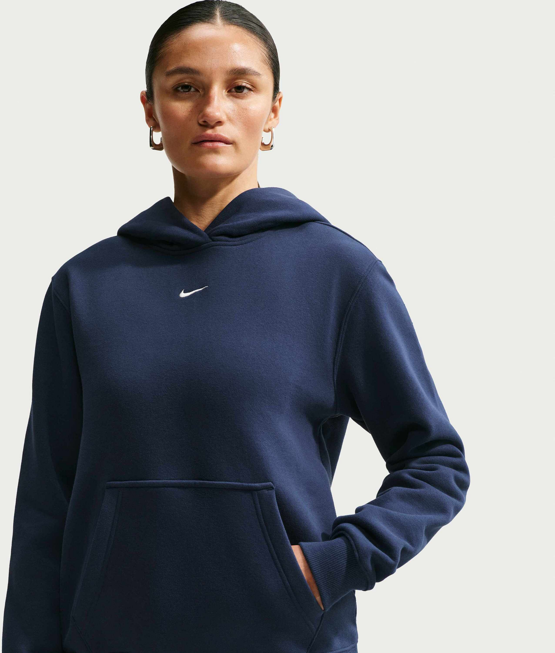 NIKE, Women's Pullover Hoodie Studio Fleece Medium Weight