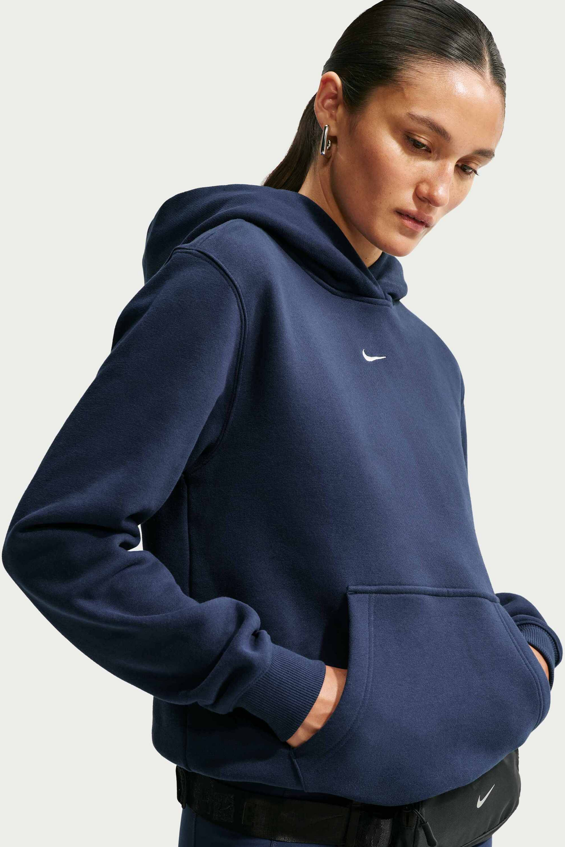 NIKE, Women's Pullover Hoodie Studio Fleece Medium Weight