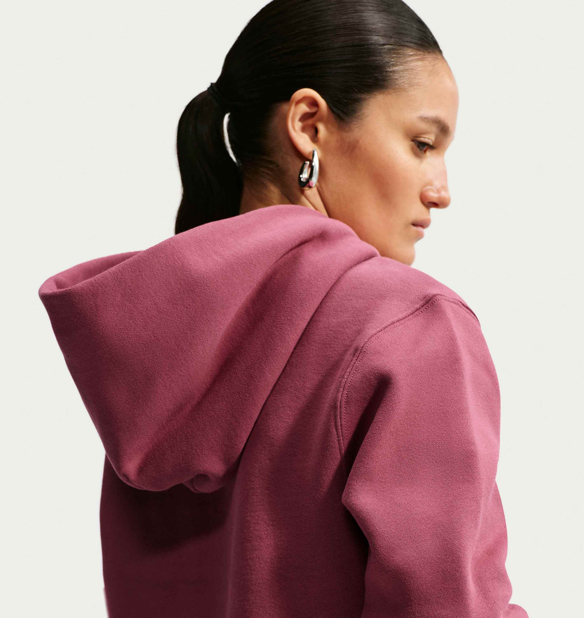 NIKE, Women's Pullover Hoodie Studio Fleece Medium Weight