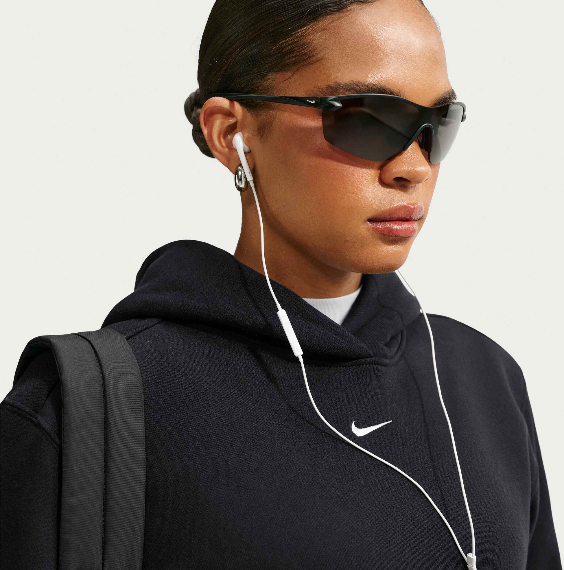 NIKE, Women's Pullover Hoodie Studio Fleece Medium Weight