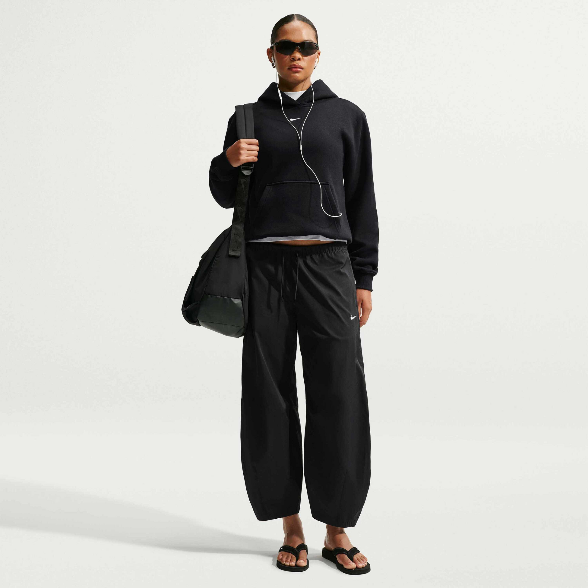 NIKE, Women's Pullover Hoodie Studio Fleece Medium Weight