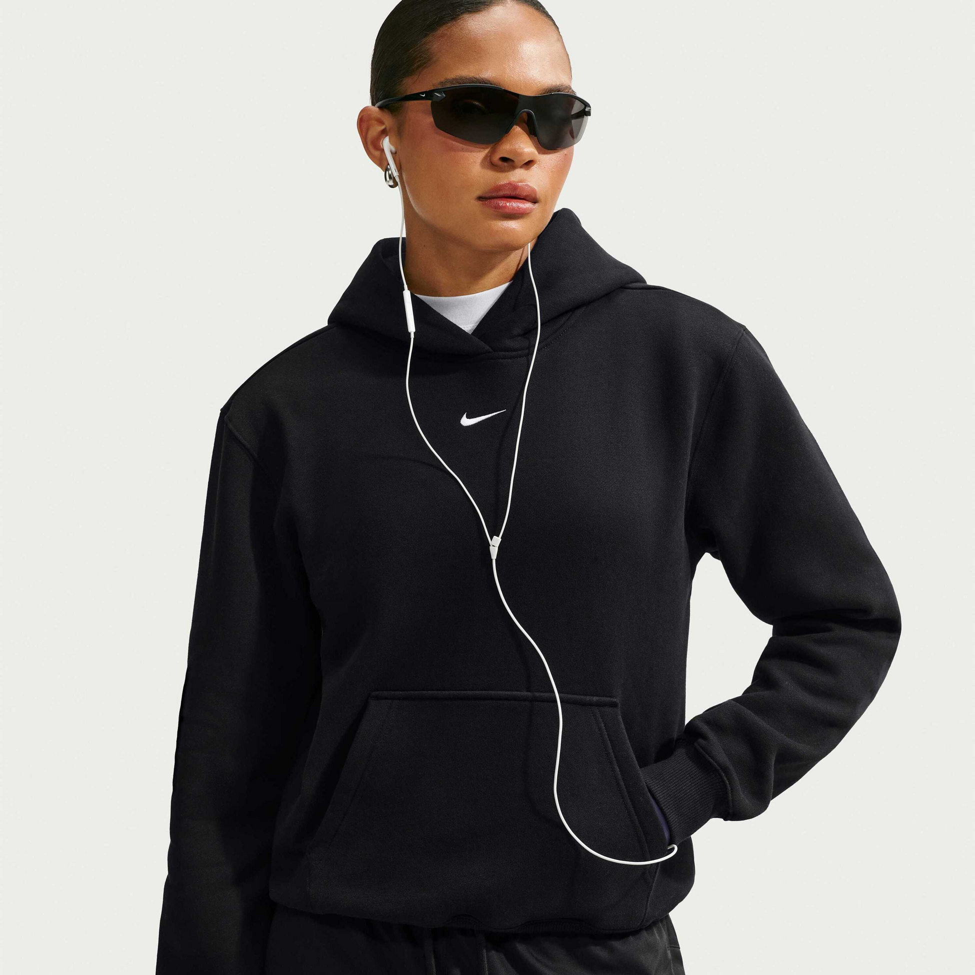 NIKE, Women's Pullover Hoodie Studio Fleece Medium Weight