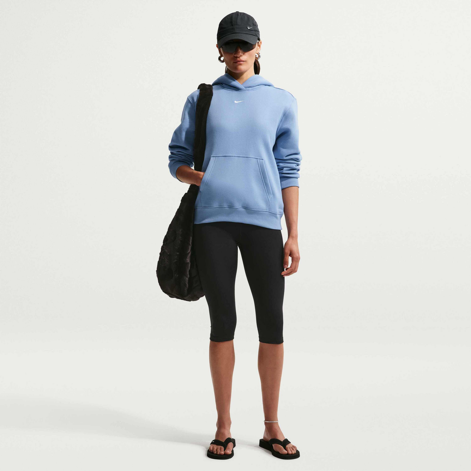 NIKE, Women's Pullover Hoodie Studio Fleece Medium Weight
