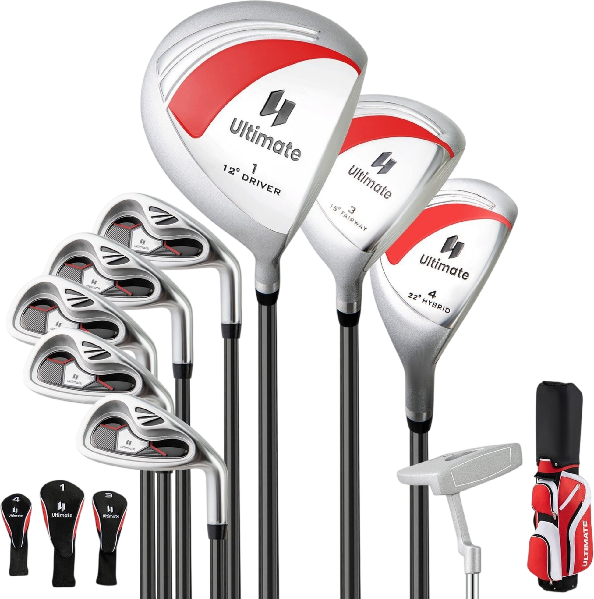 NORTHIX, Women's Right-handed Golf Club Set With Bag, Red