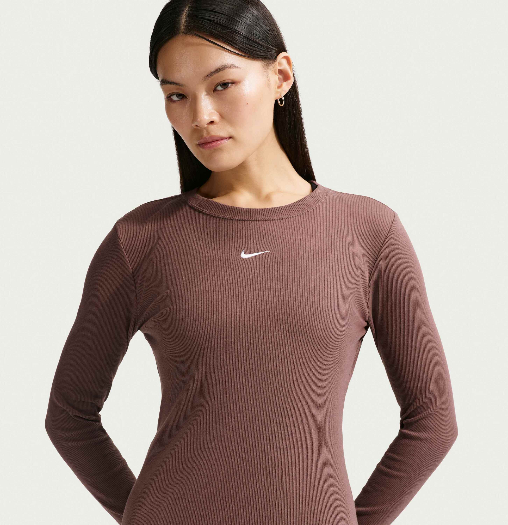 NIKE, Women's Tight Long-sleeve Ribbed T-shirt Sportswear
