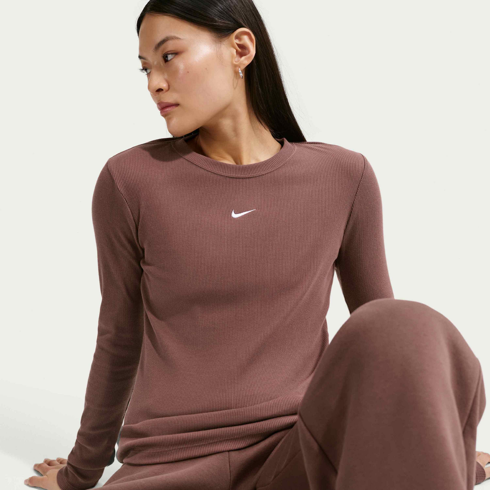 NIKE, Women's Tight Long-sleeve Ribbed T-shirt Sportswear