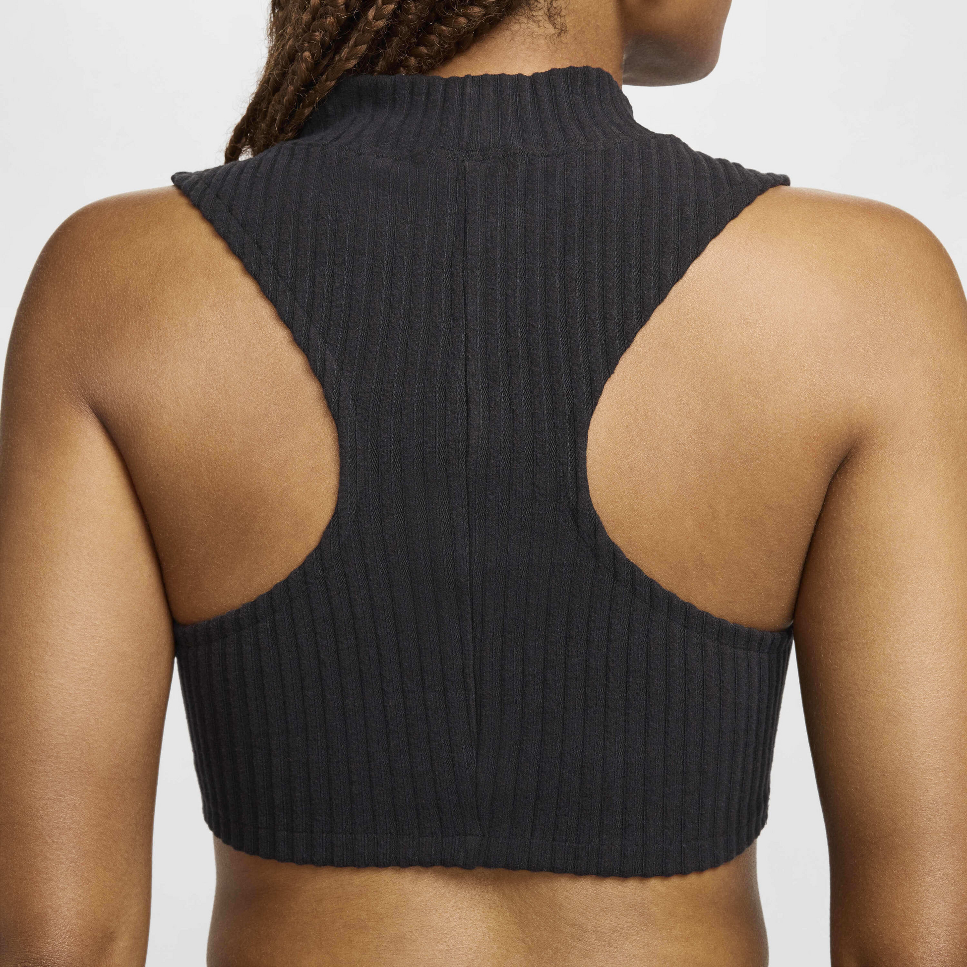 NIKE, Women's Tight Mock-neck Cropped Tank Top Sportswear Chill Rib