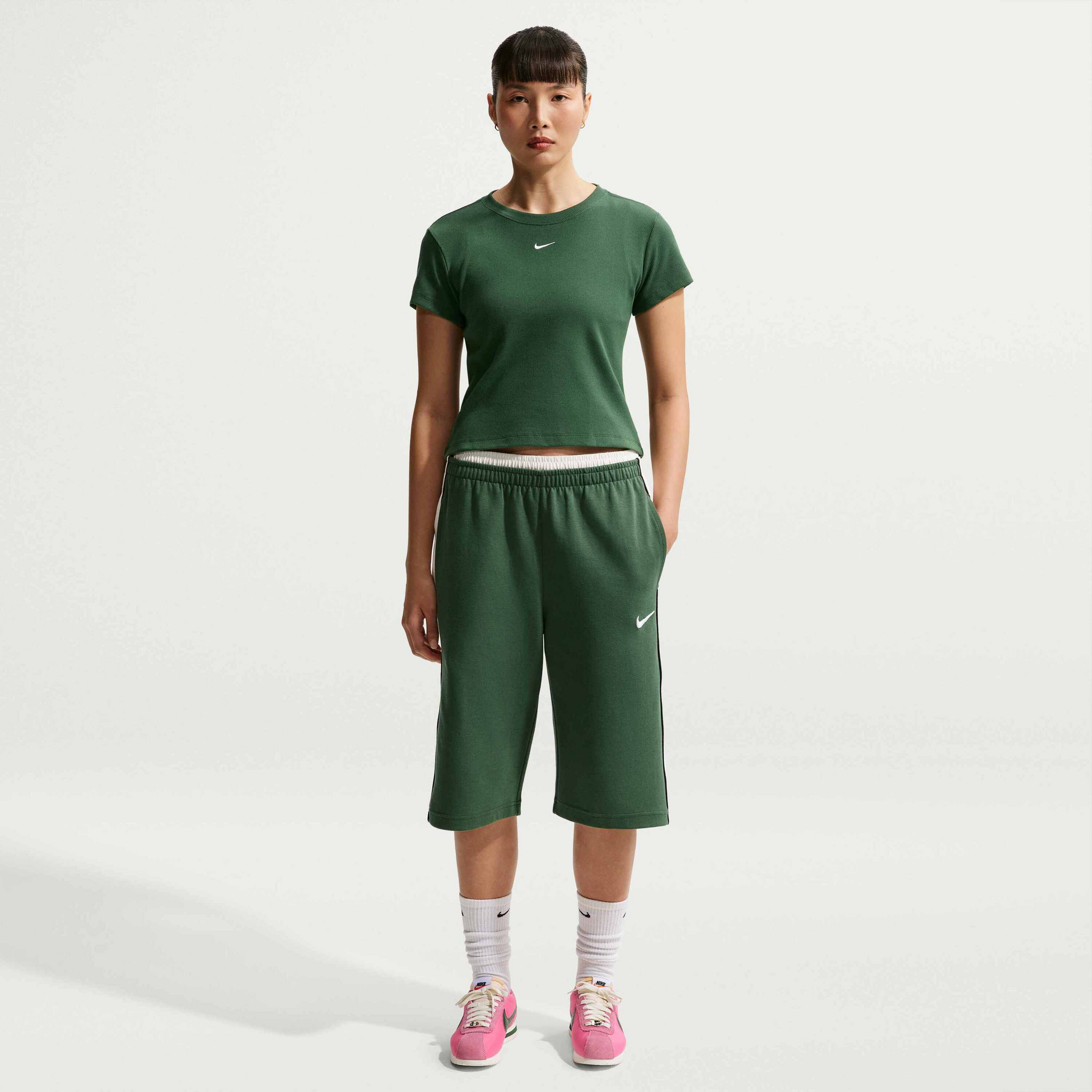 NIKE, Women's Tight Ribbed Short-sleeve T-shirt Sportswear
