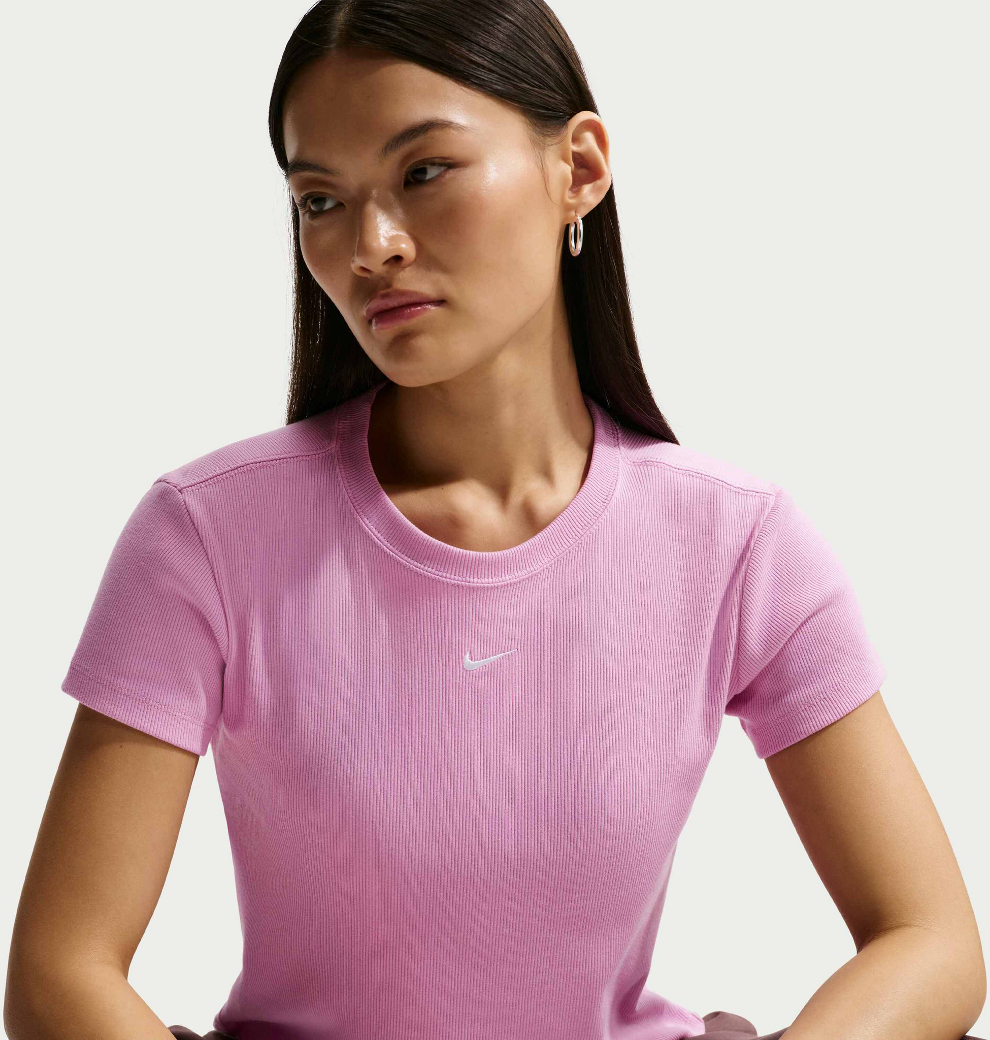 NIKE, Women's Tight Ribbed Short-sleeve T-shirt Sportswear