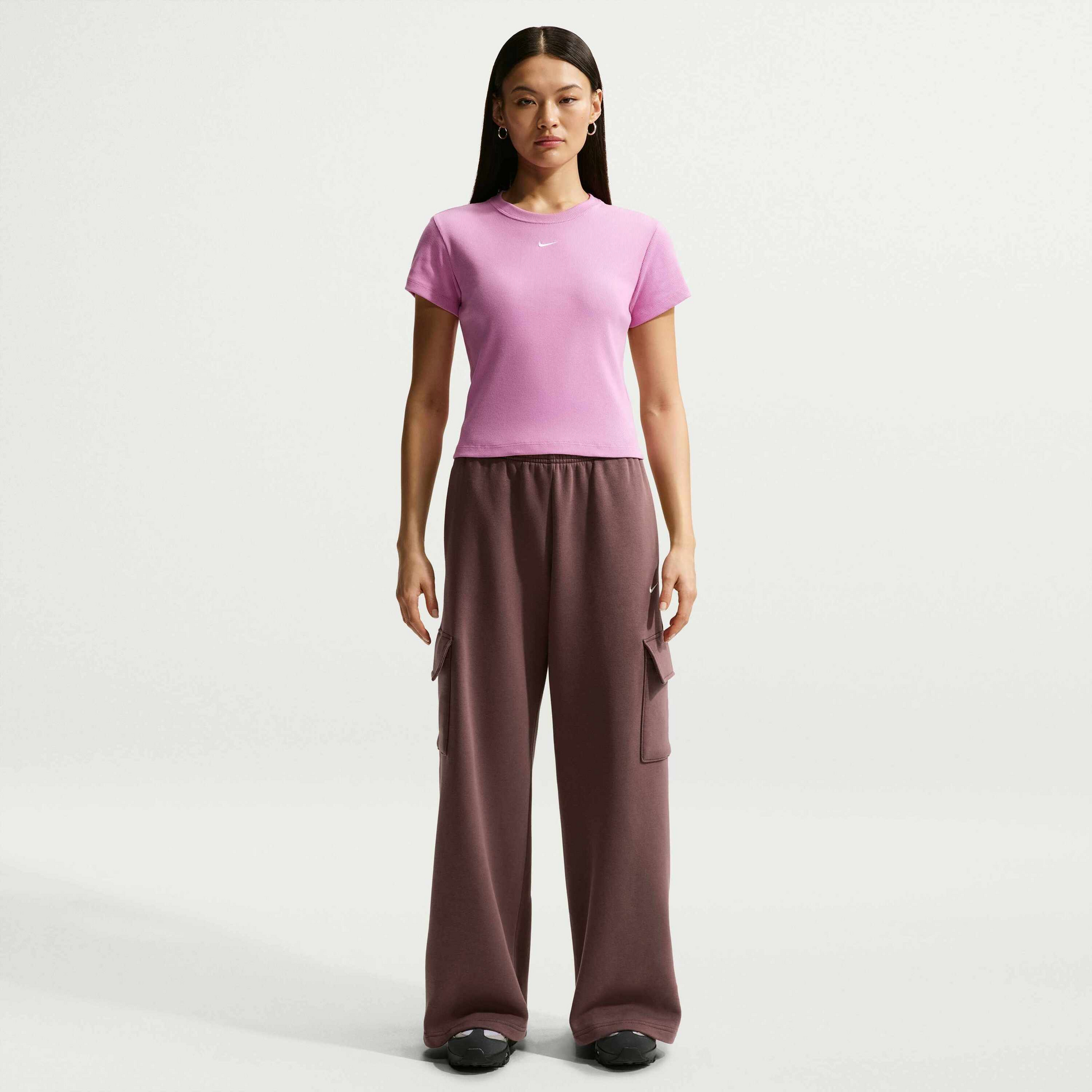 NIKE, Women's Tight Ribbed Short-sleeve T-shirt Sportswear