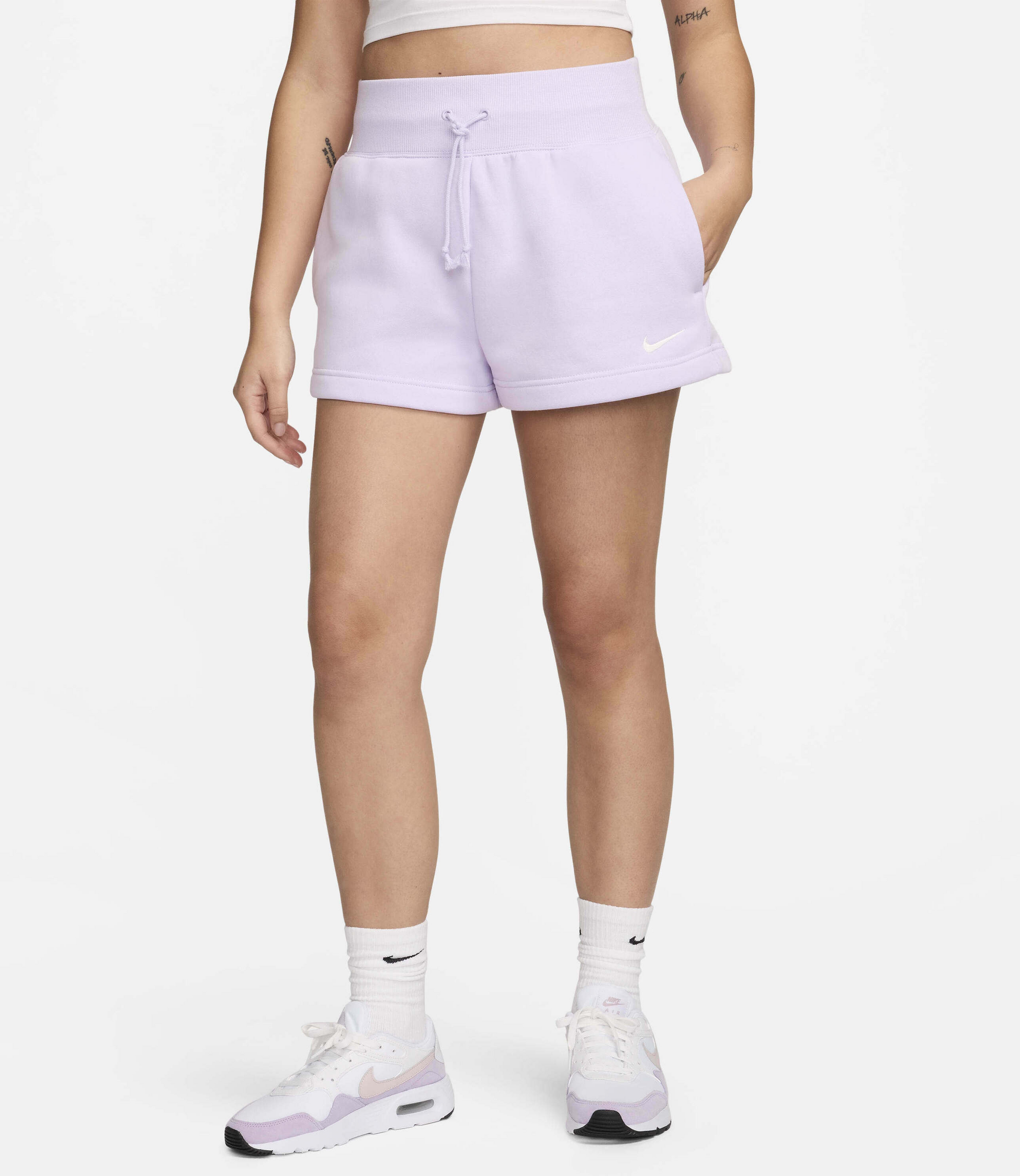 High waisted shops fleece shorts