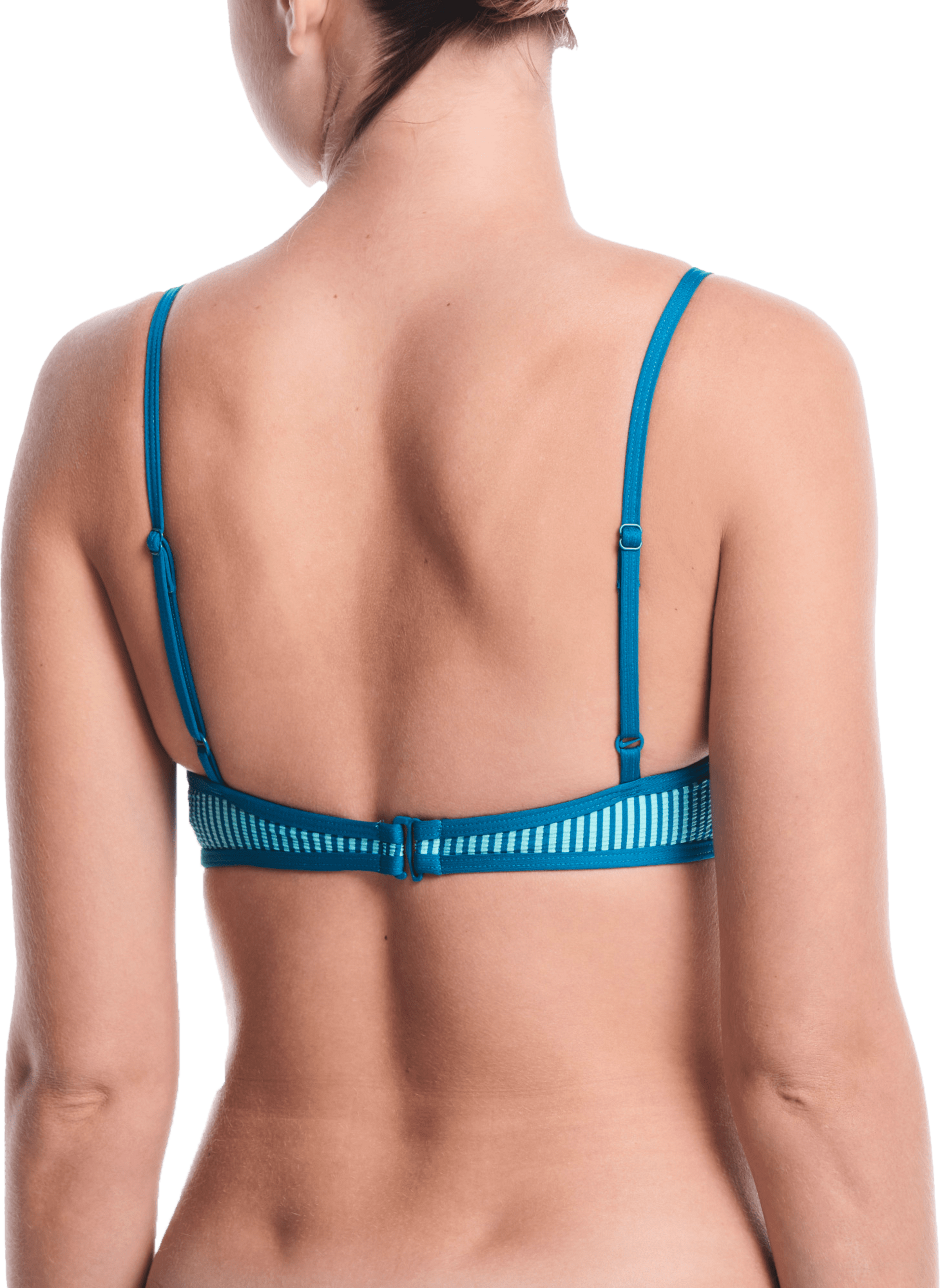 NIKE, Womens Ripple Texture Square Neck Bikini Top