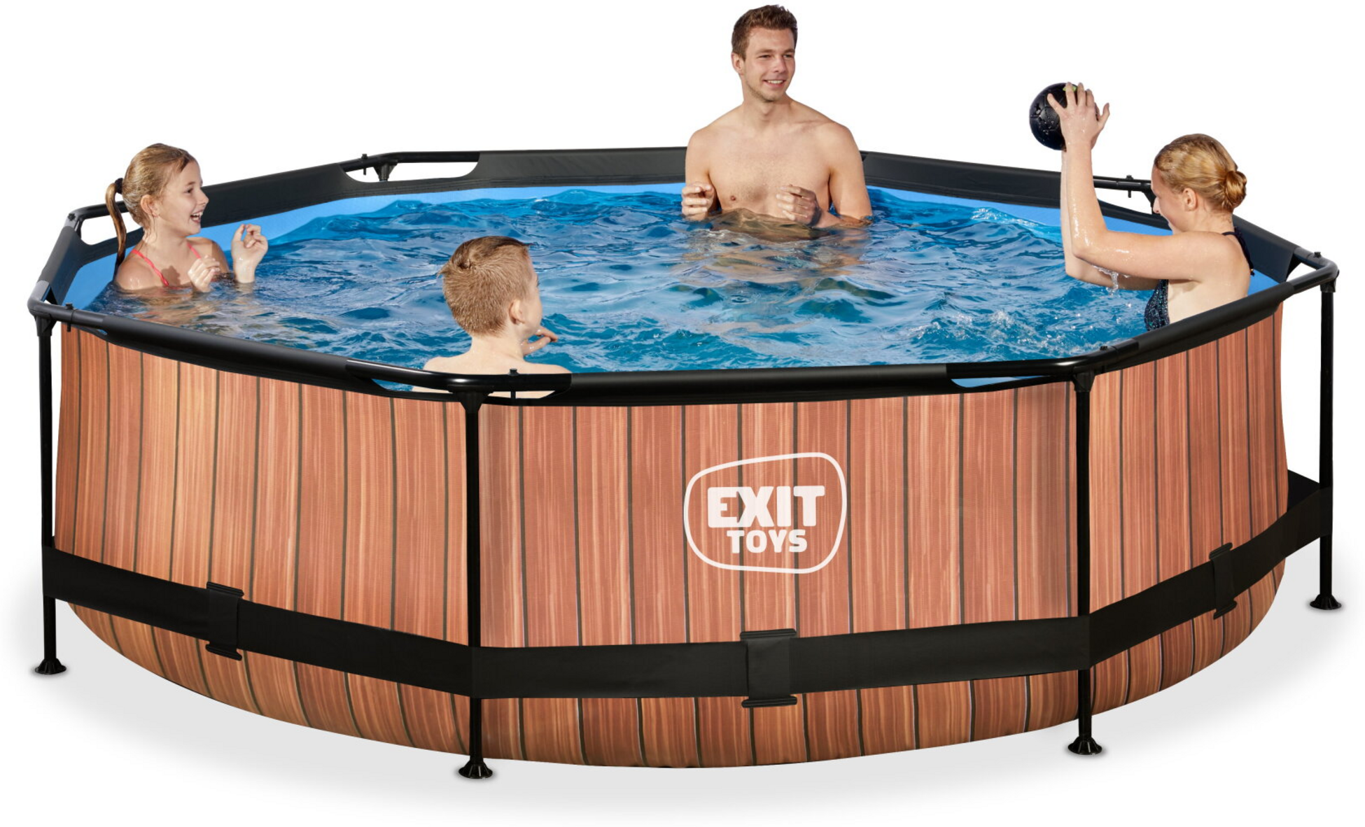 EXIT, Wood Pool &Oslash;300x76cm Med Filterpump - Brun