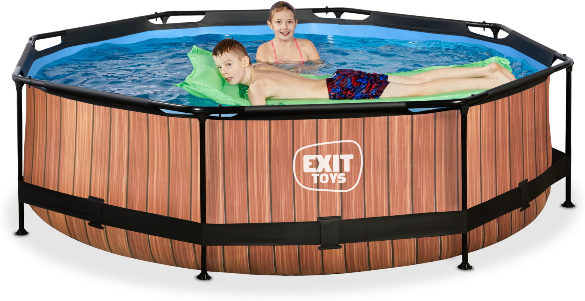 EXIT, Wood Pool &Oslash;300x76cm Med Filterpump - Brun