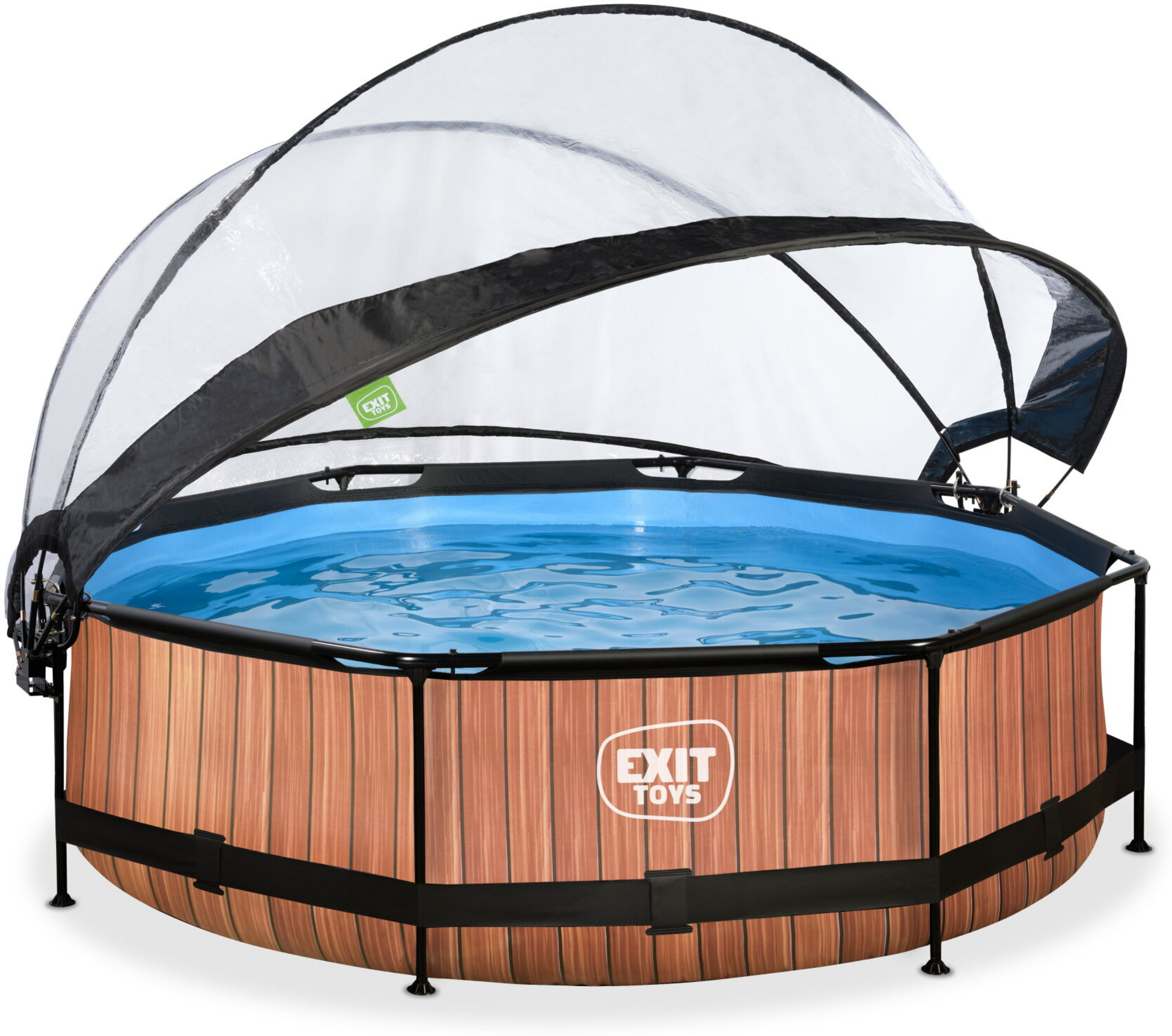 EXIT, Wood Pool &Oslash;300x76cm Med Filterpump Och Tak - Brun