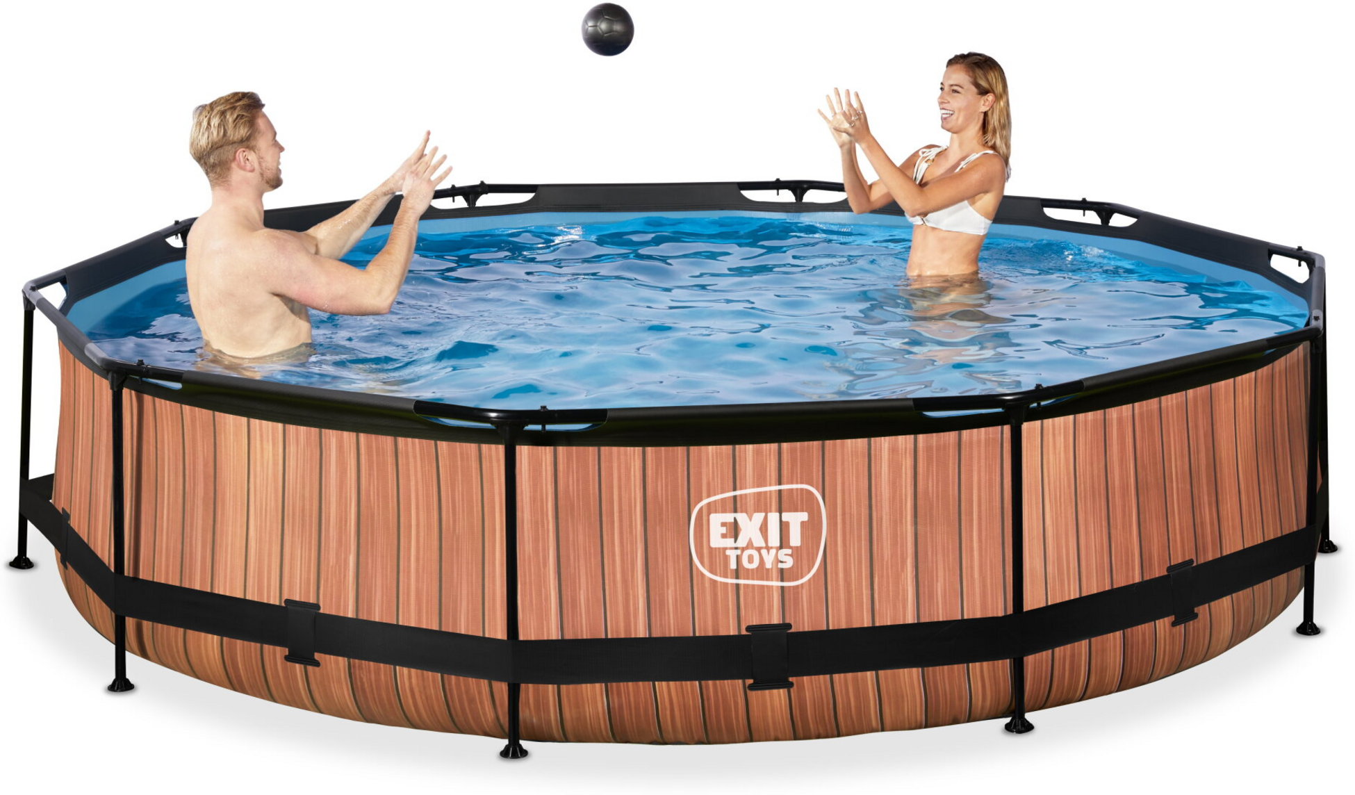 EXIT, Wood Pool &Oslash;360x76cm Med Filterpump - Brun