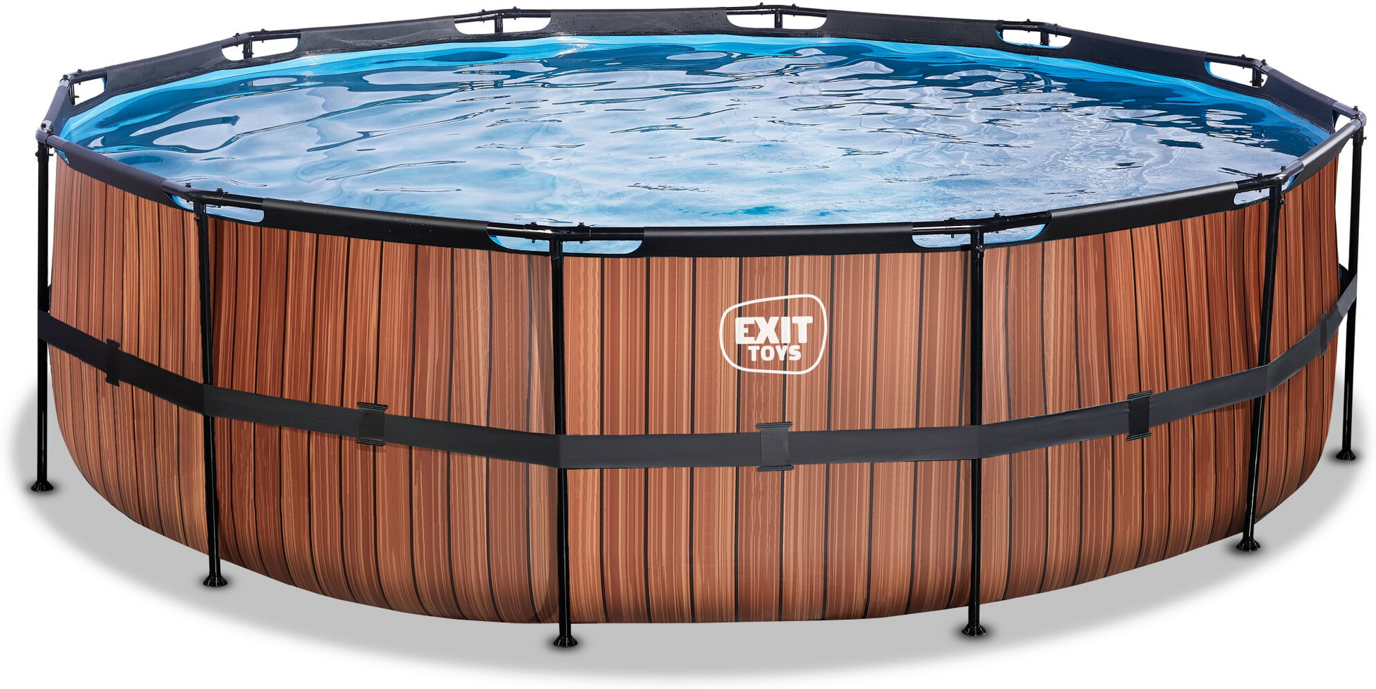 EXIT, Wood Pool &Oslash;488x122cm Med Filterpump - Brun