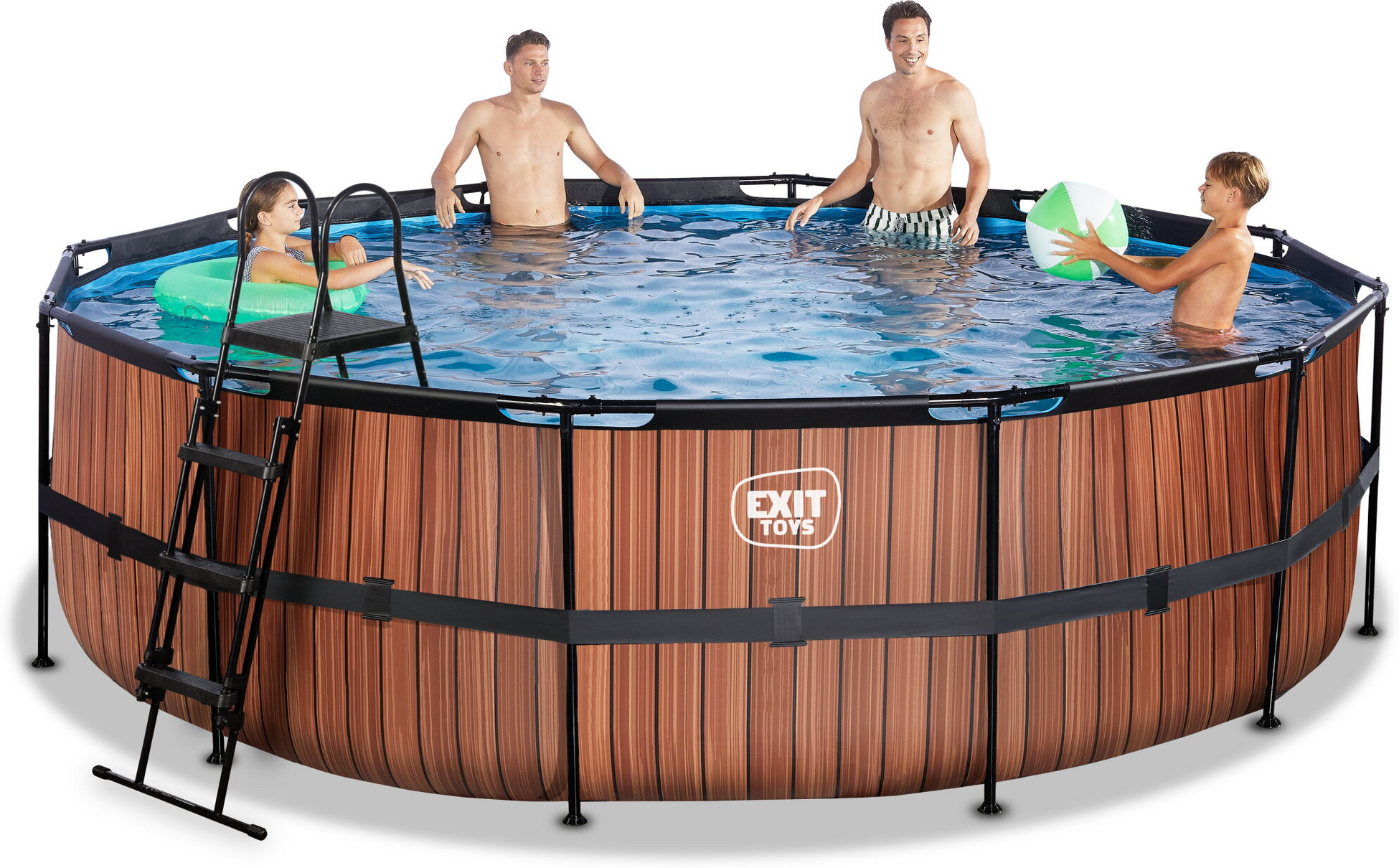 EXIT, Wood Pool &Oslash;488x122cm Med Filterpump - Brun