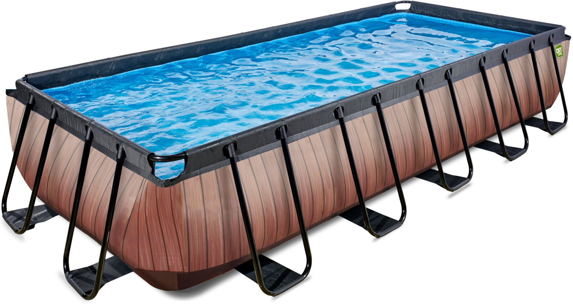 EXIT, Wood Pool 540x250x100cm Med Filterpump - Brun