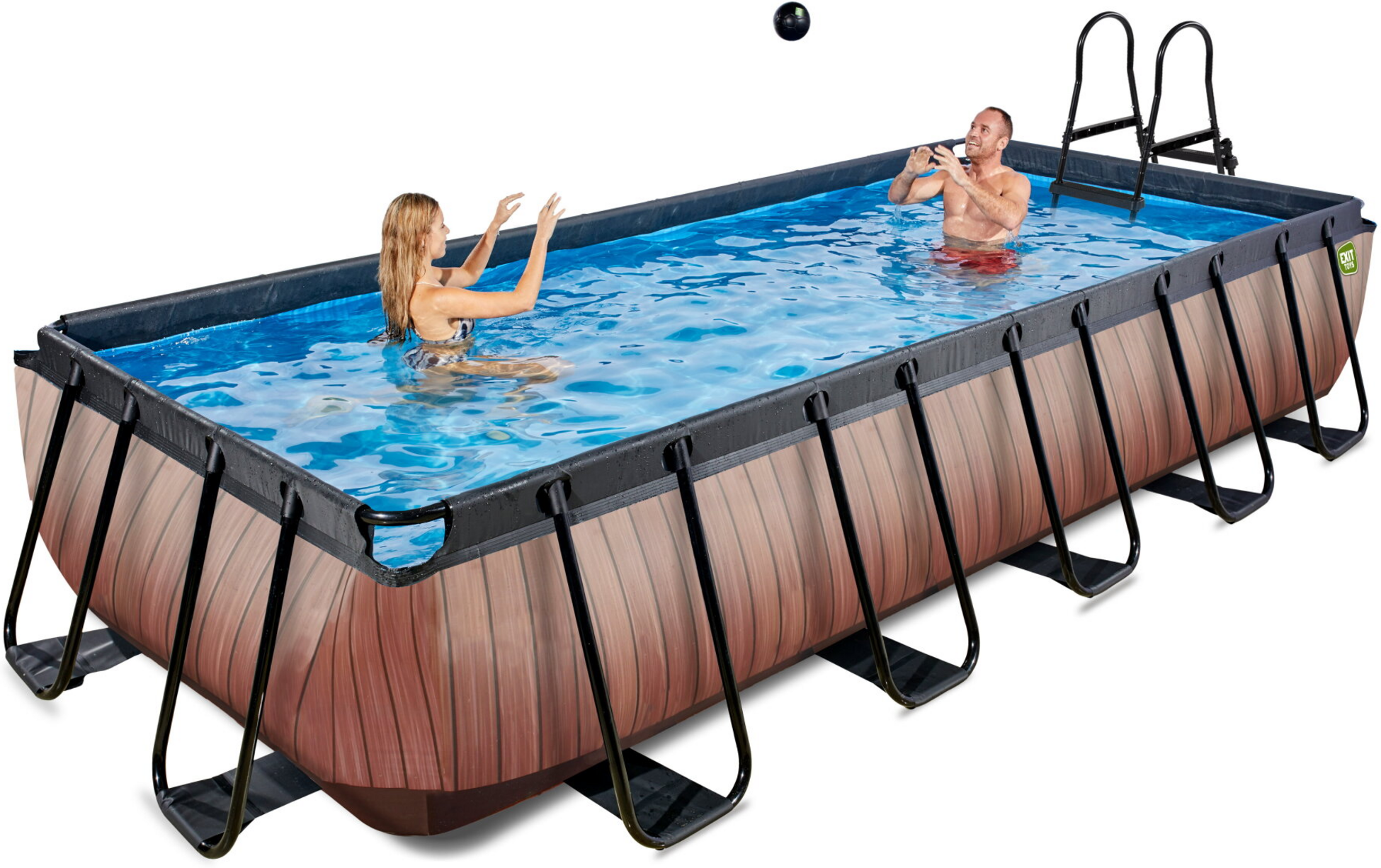 EXIT, Wood Pool 540x250x100cm Med Filterpump - Brun