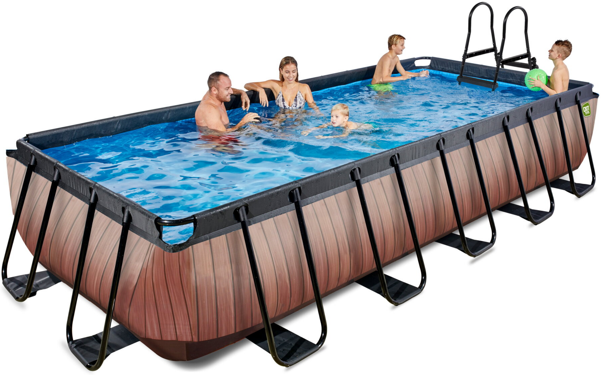 EXIT, Wood Pool 540x250x100cm Med Filterpump - Brun