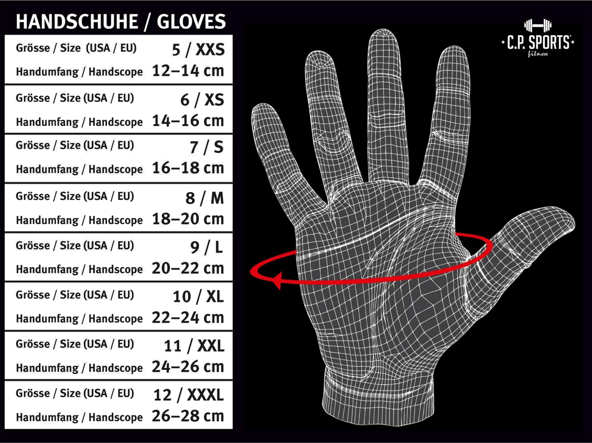 C.P. SPORTS, Wrist Wrap Glove