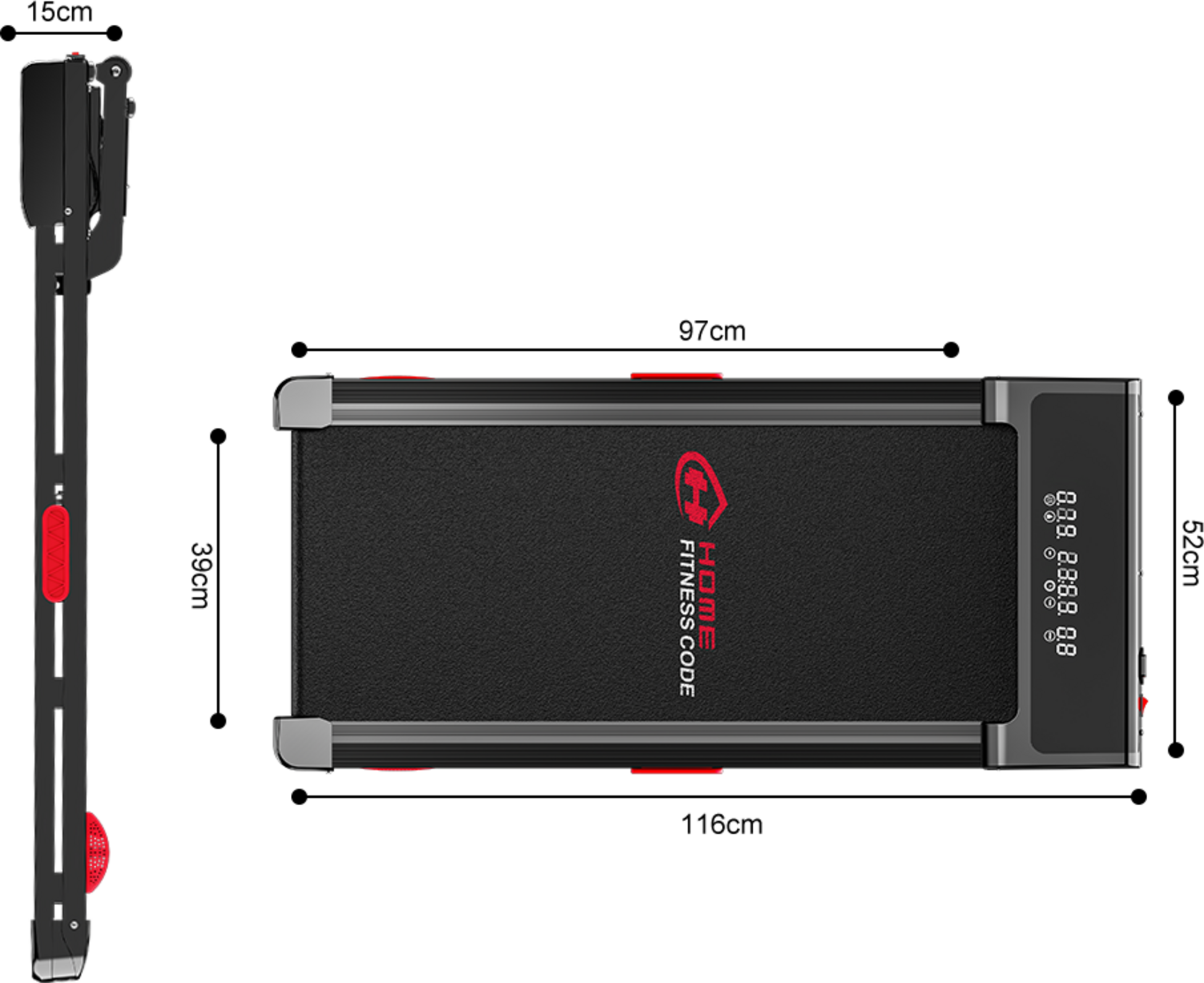 HOMEFITNESSCODE, Y3 L&ouml;pband Med 12% Automatisk Lutning, 2.5 Hp Borstl&ouml;s Motor