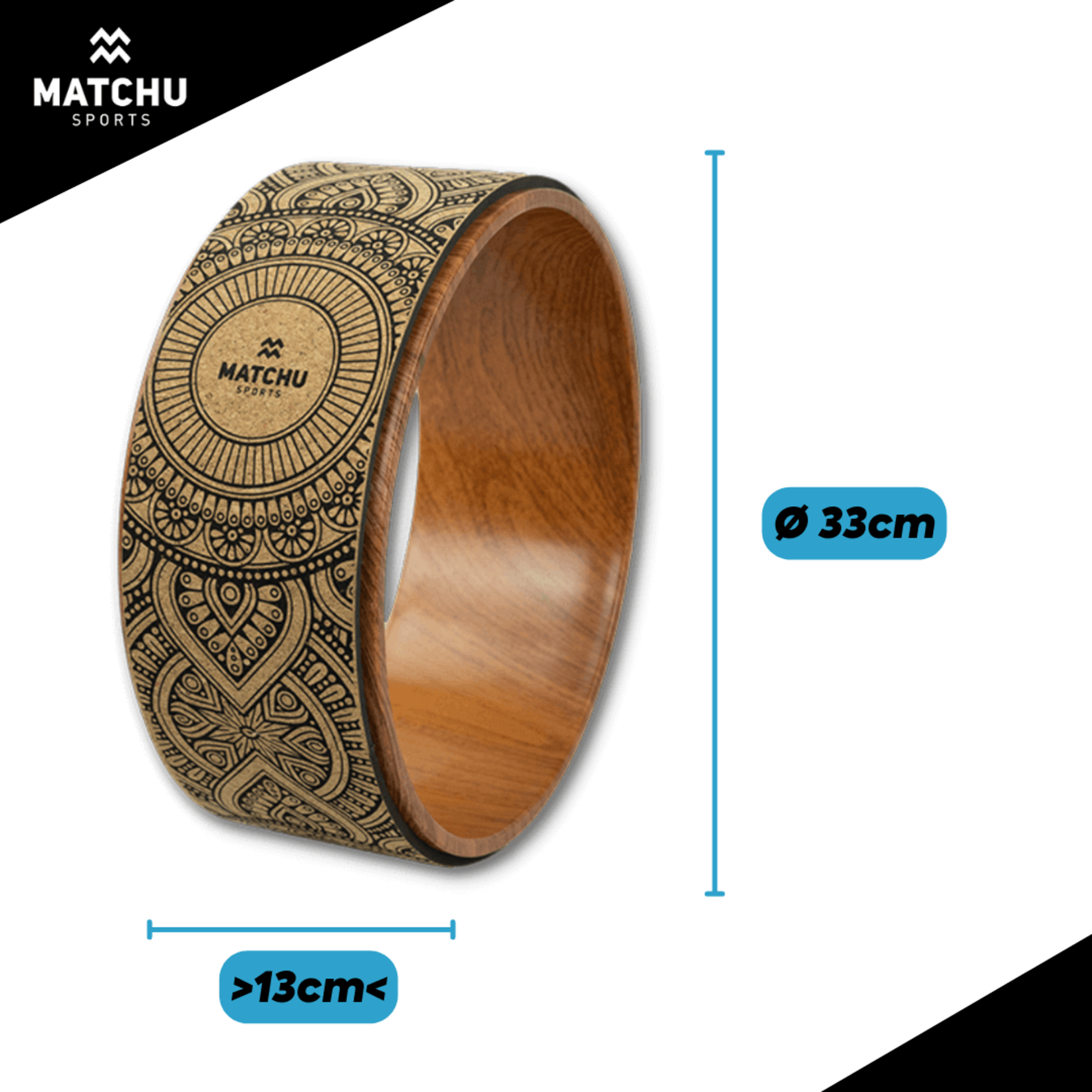 MATCHU SPORTS, Yoga Hjulkran - 13 Cm - &Oslash; 33cm