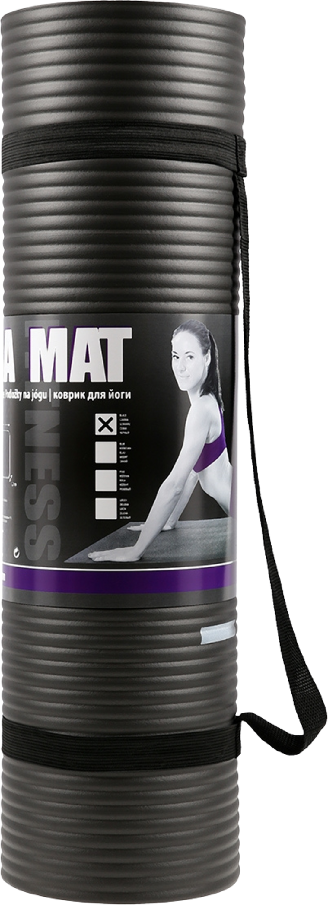 NORTHIX, Yoga Mat, Non-slip, Black, 12  Mm Thickness