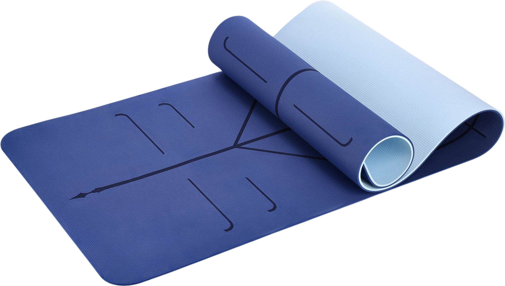NORTHIX, Yoga Mat Tpe, Dark Blue, Non-slip, 10mm Thick