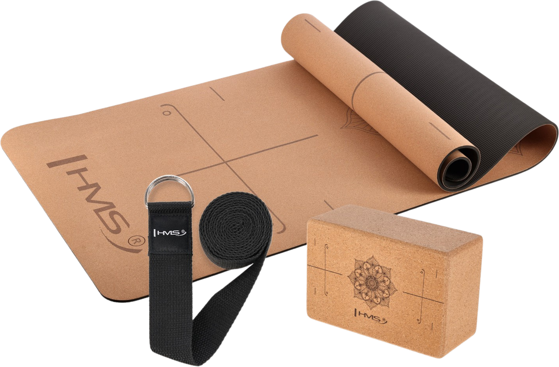 NORTHIX, Yoga Set &ndash; Cork Mat, Block, Strap