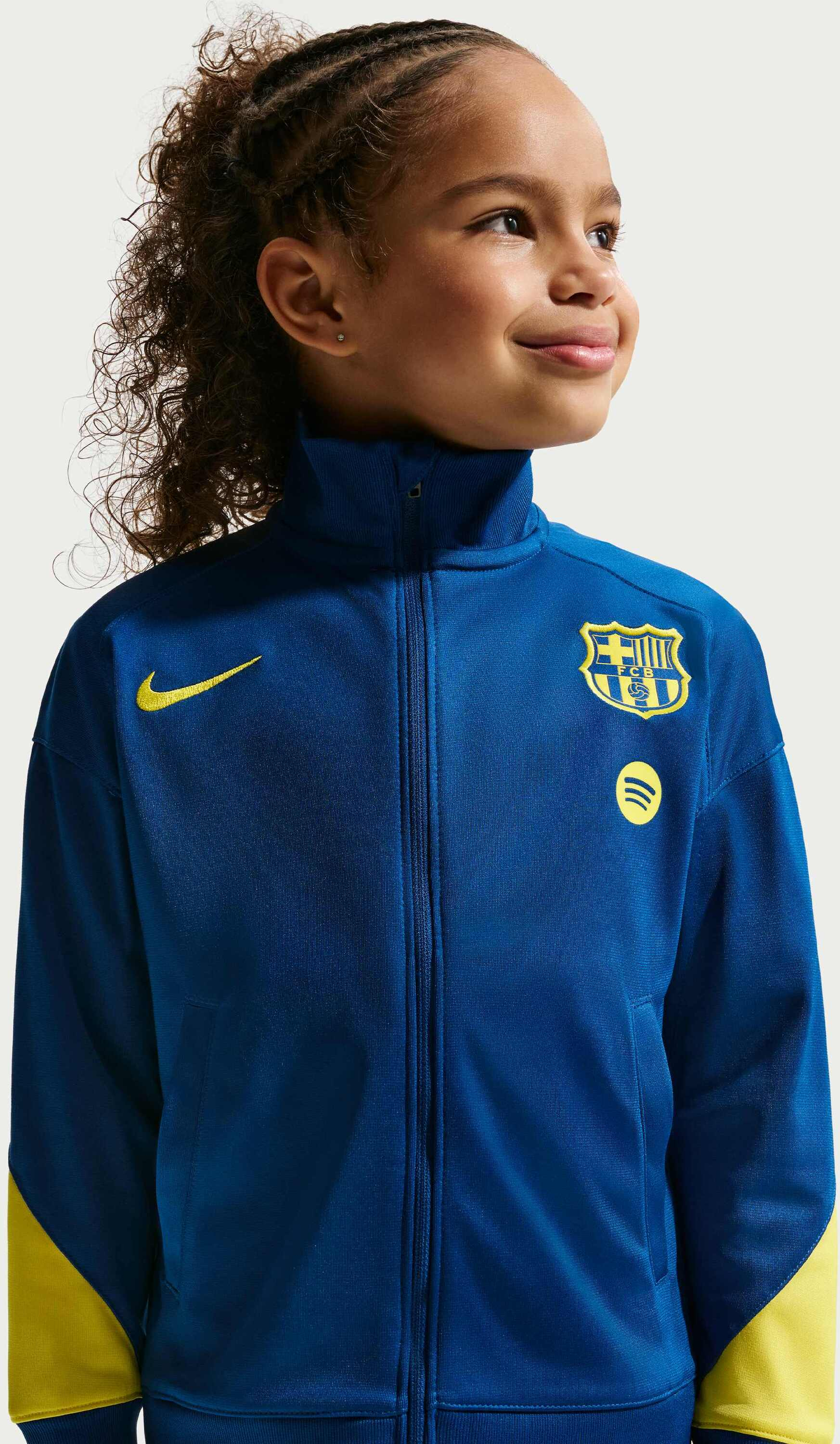 NIKE, Younger Kids' Dri-fit Football Knit Tracksuit F.c. Barcelona Strike Fourth
