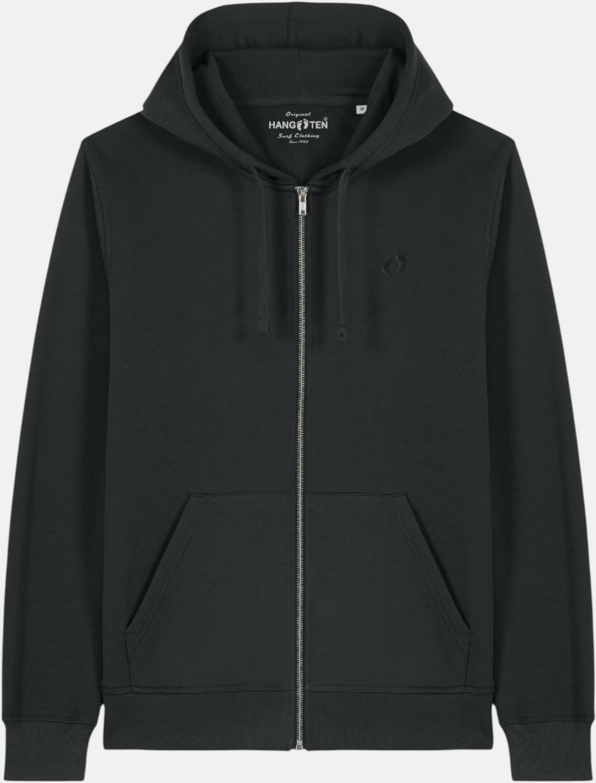 HANG TEN, Zip Organic Cotton Hoodie - Black